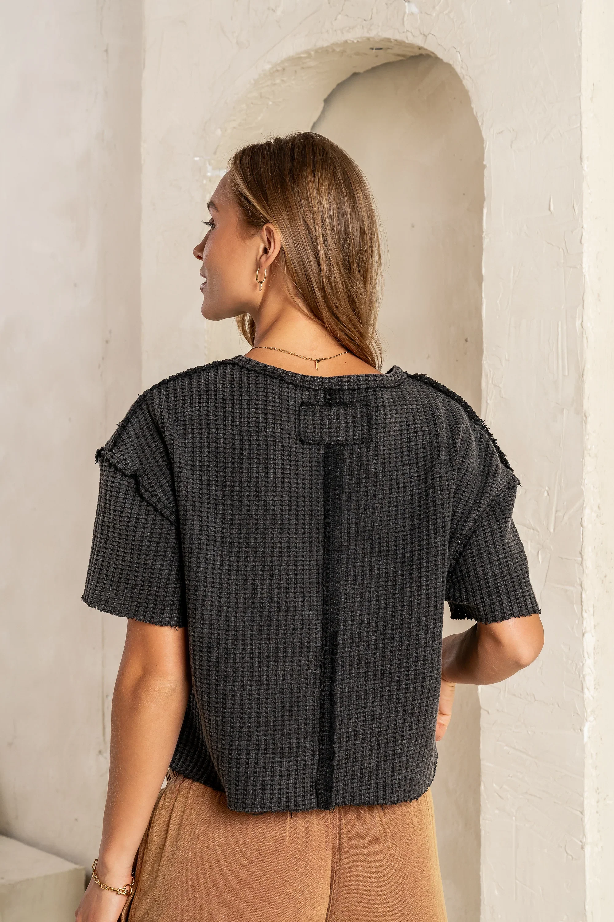 Amaya Knit Tee in Black