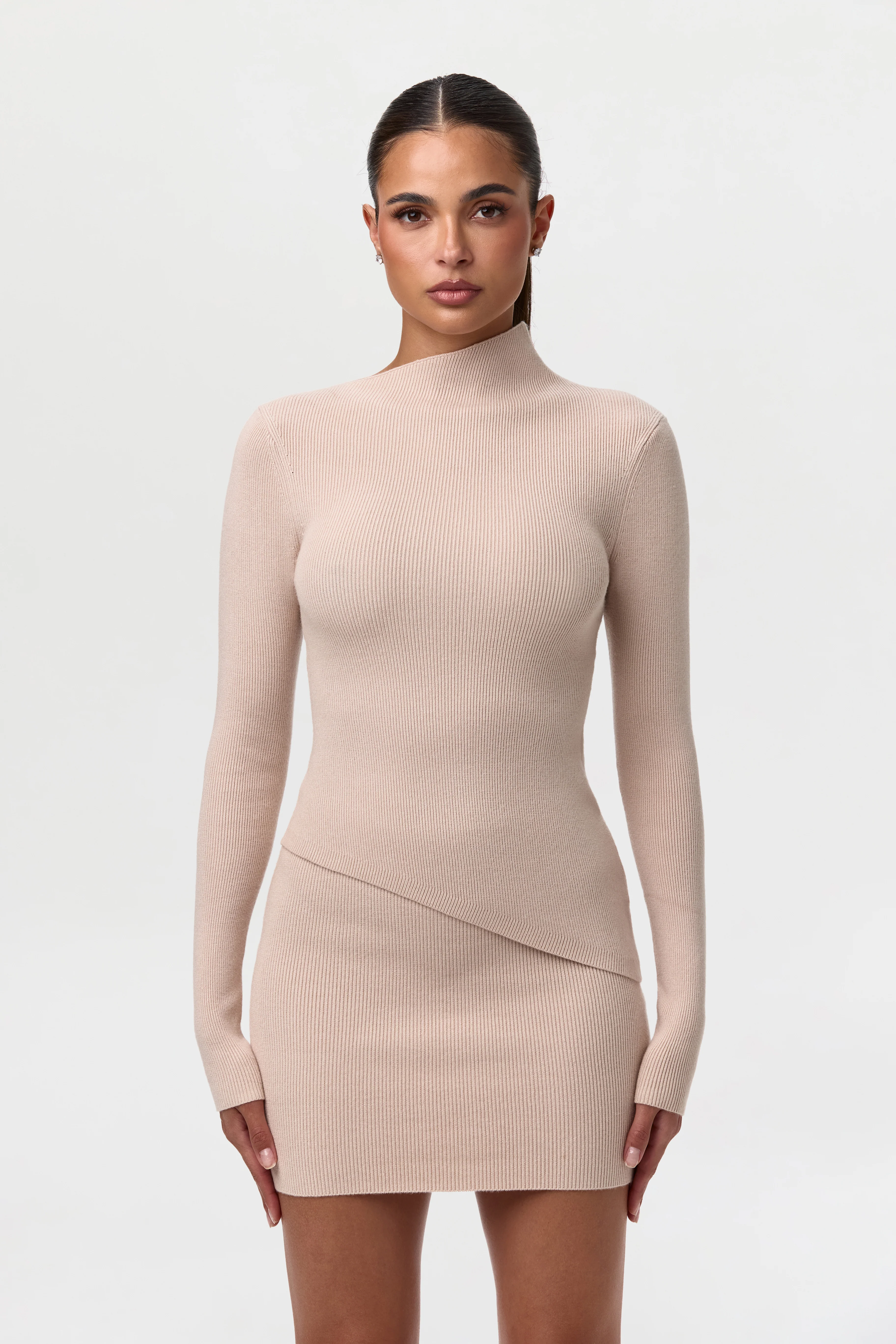 Ribbed-Knit Mini Skirt