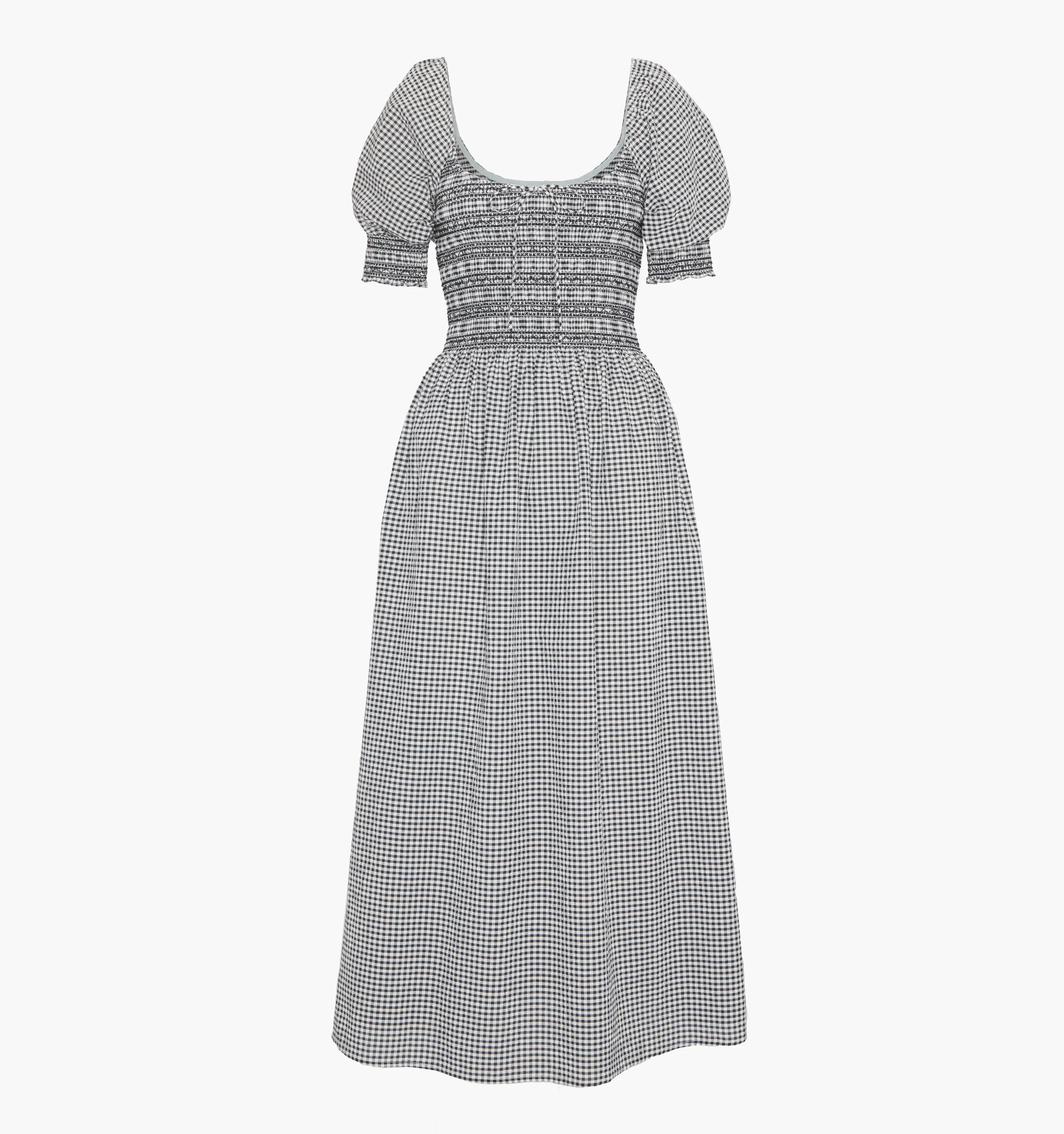 The Madeline Nap Dress - Black/Sand Gingham
