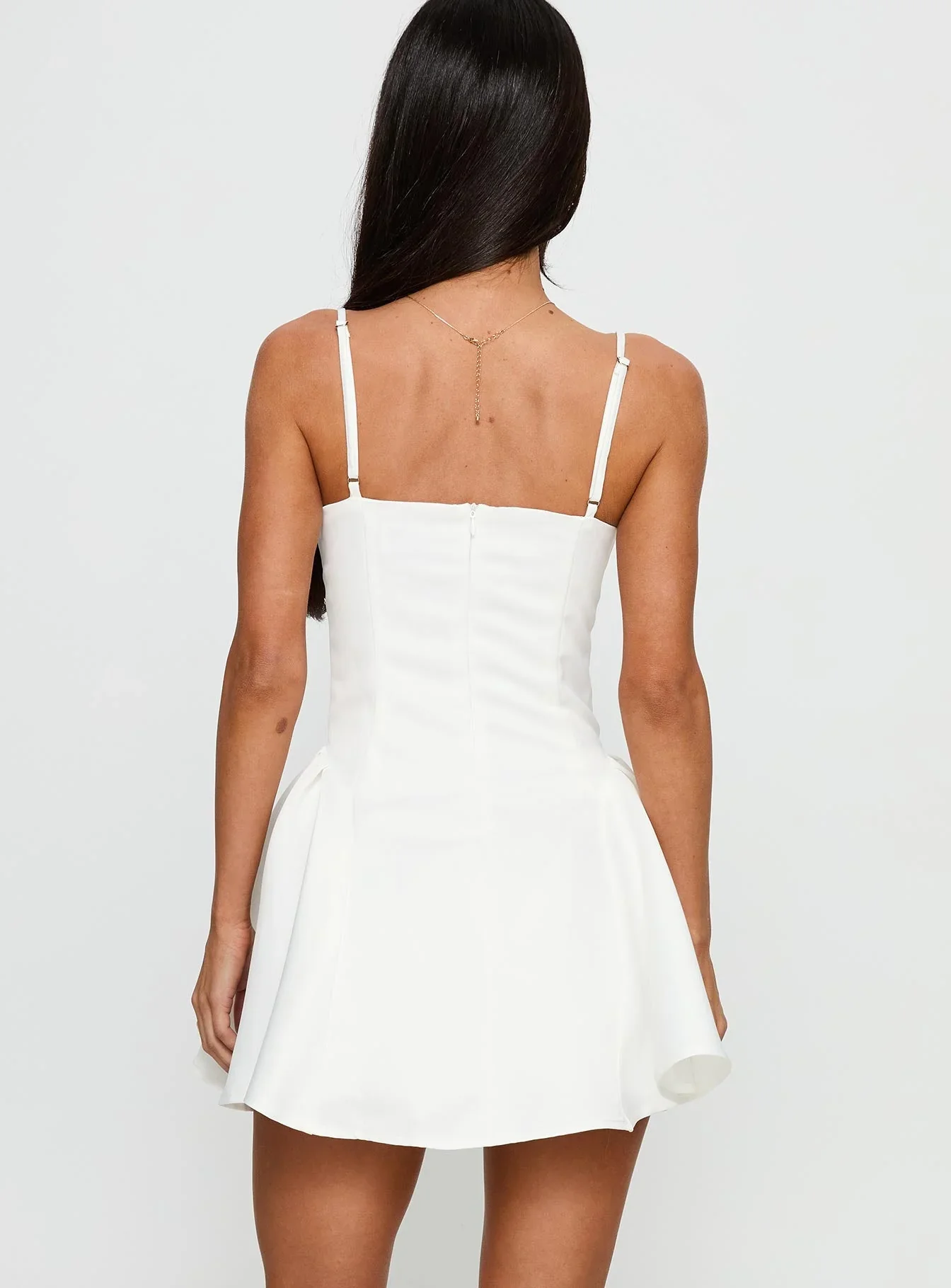 Alympia Pleat Mini Dress White - luluinthesky