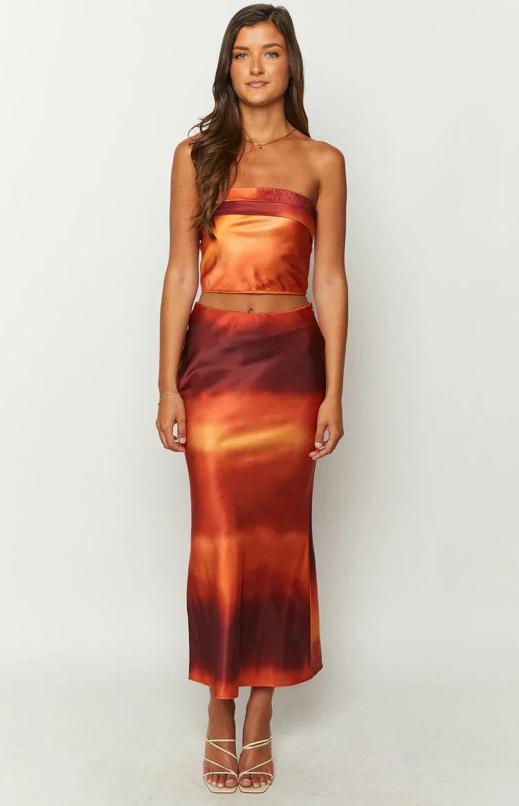 Esme Sunset Print Maxi Skirt