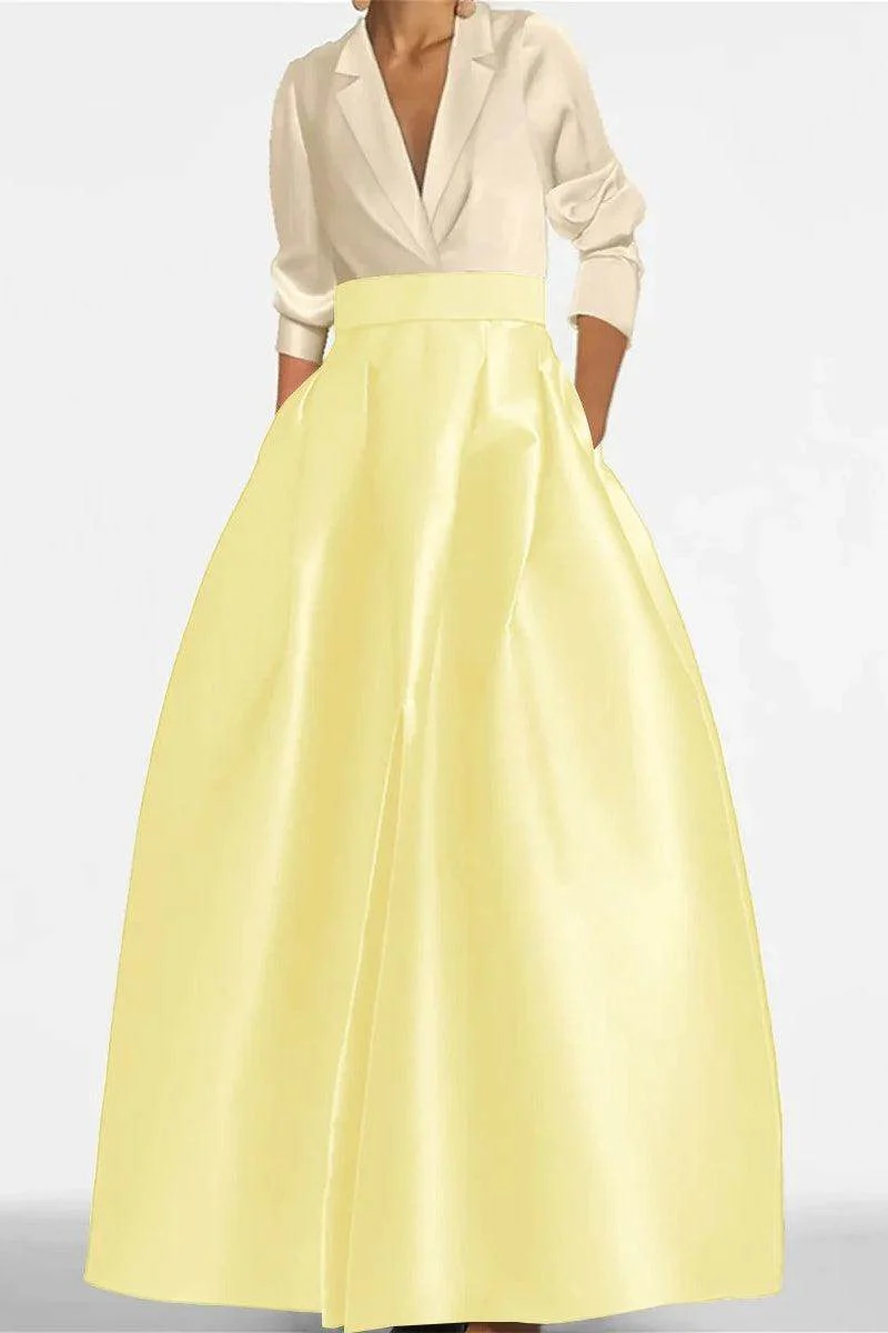 A Line Jewel Neck V-Neck Long Sleeves Mother Dresses CM0342