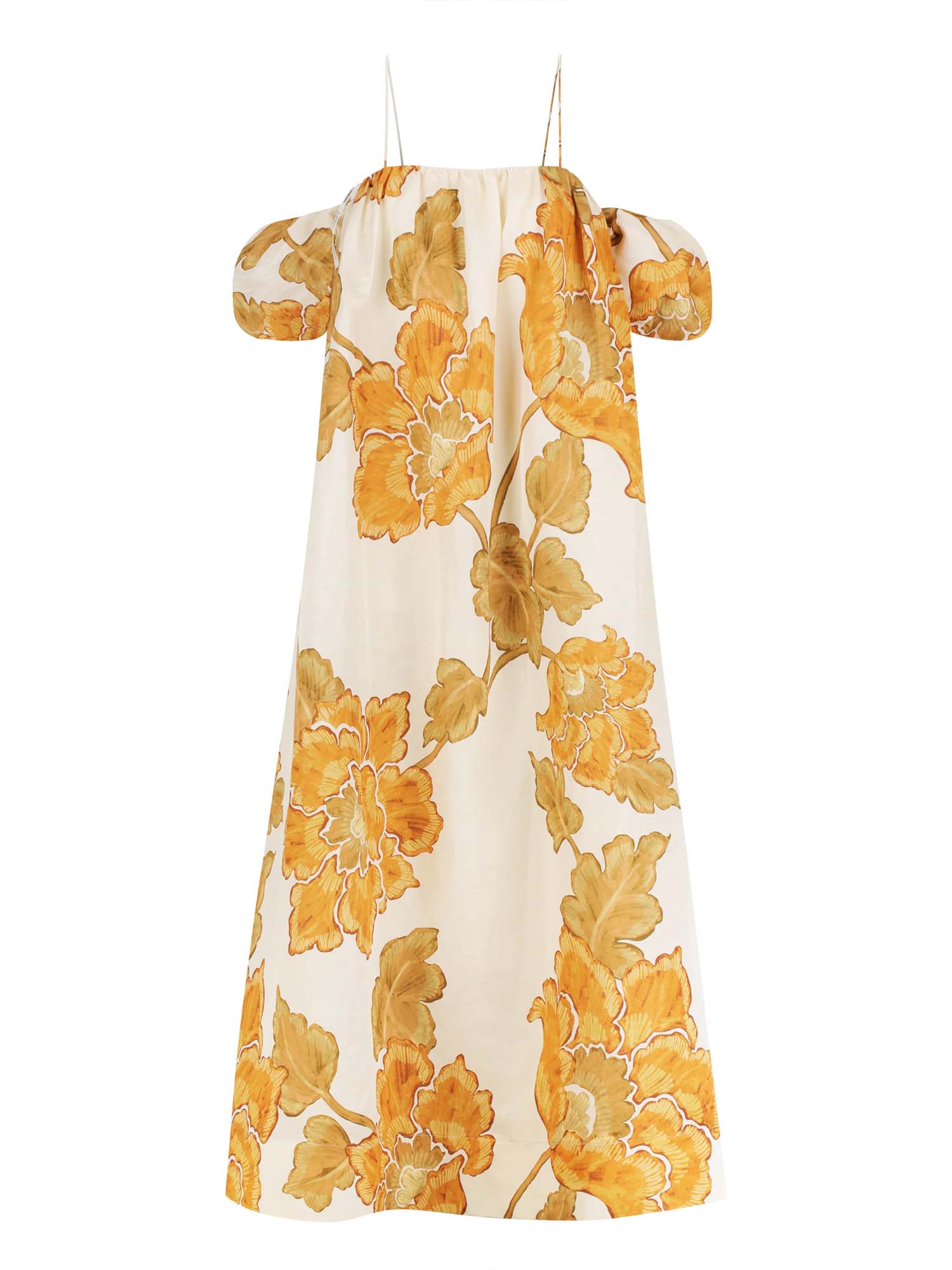 Golden Garden Off-Shoulder Maxi Dress