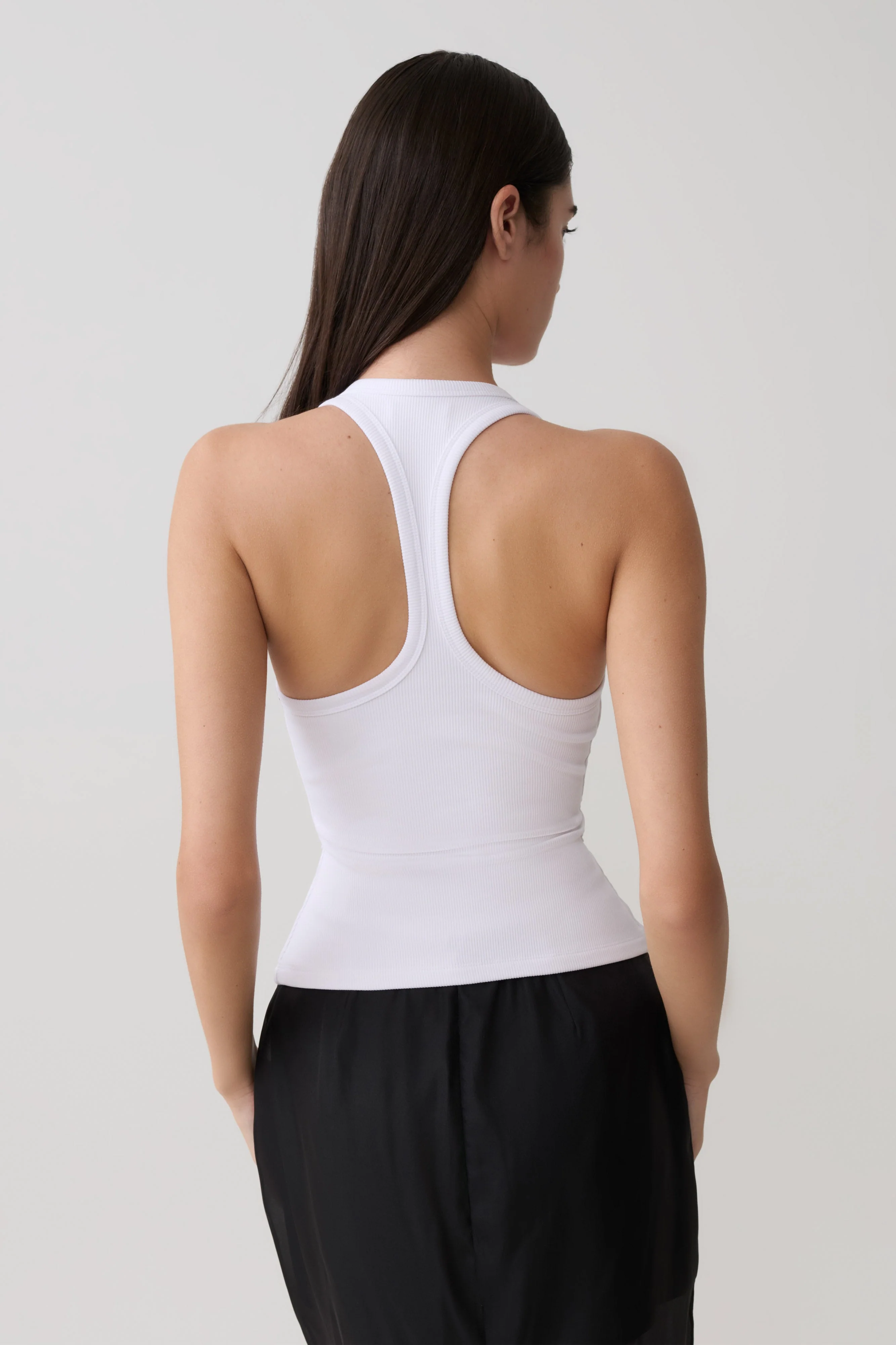 Actress Ribbed Tank - White