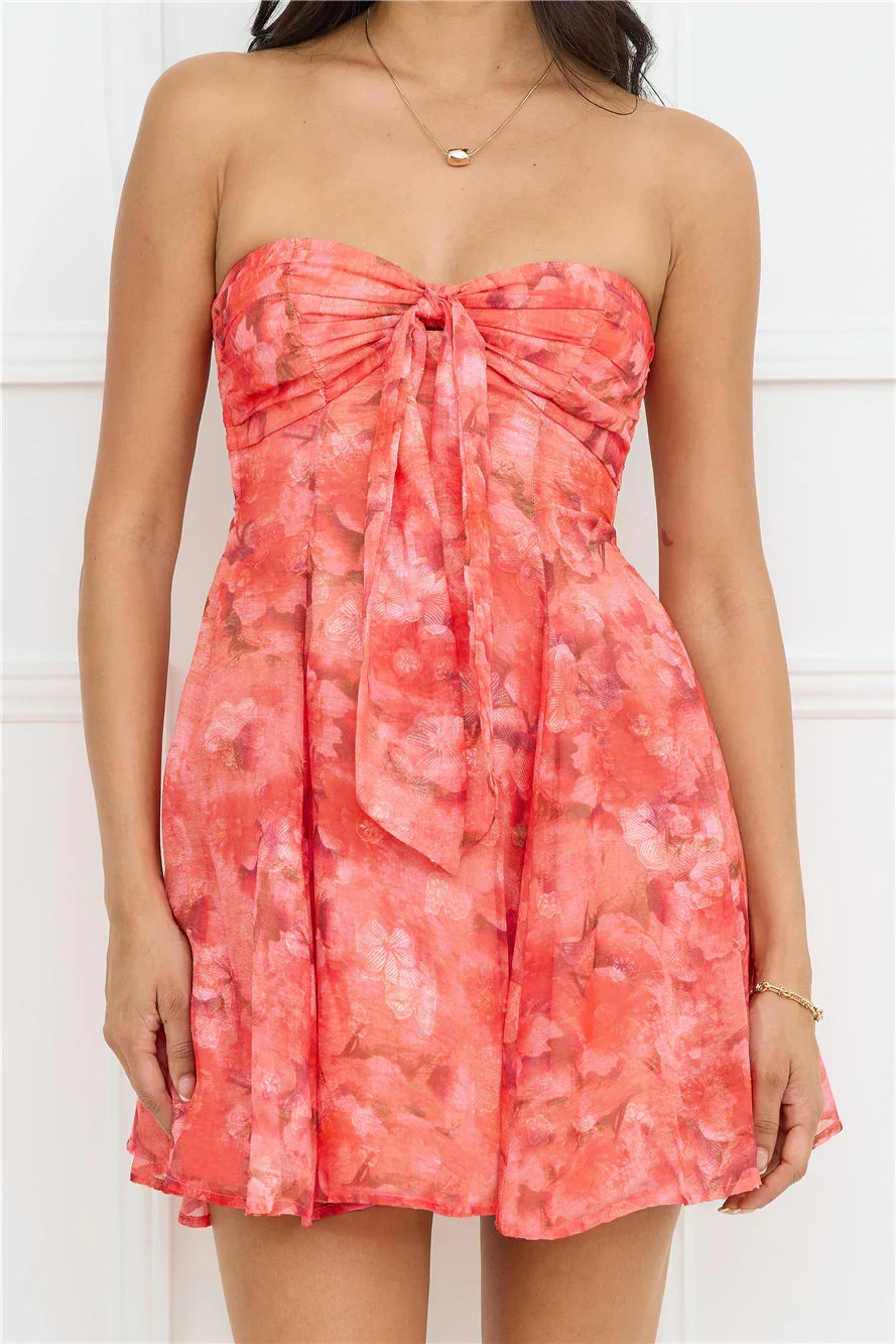 Luxe Lush Strapless Mini Dress Pink