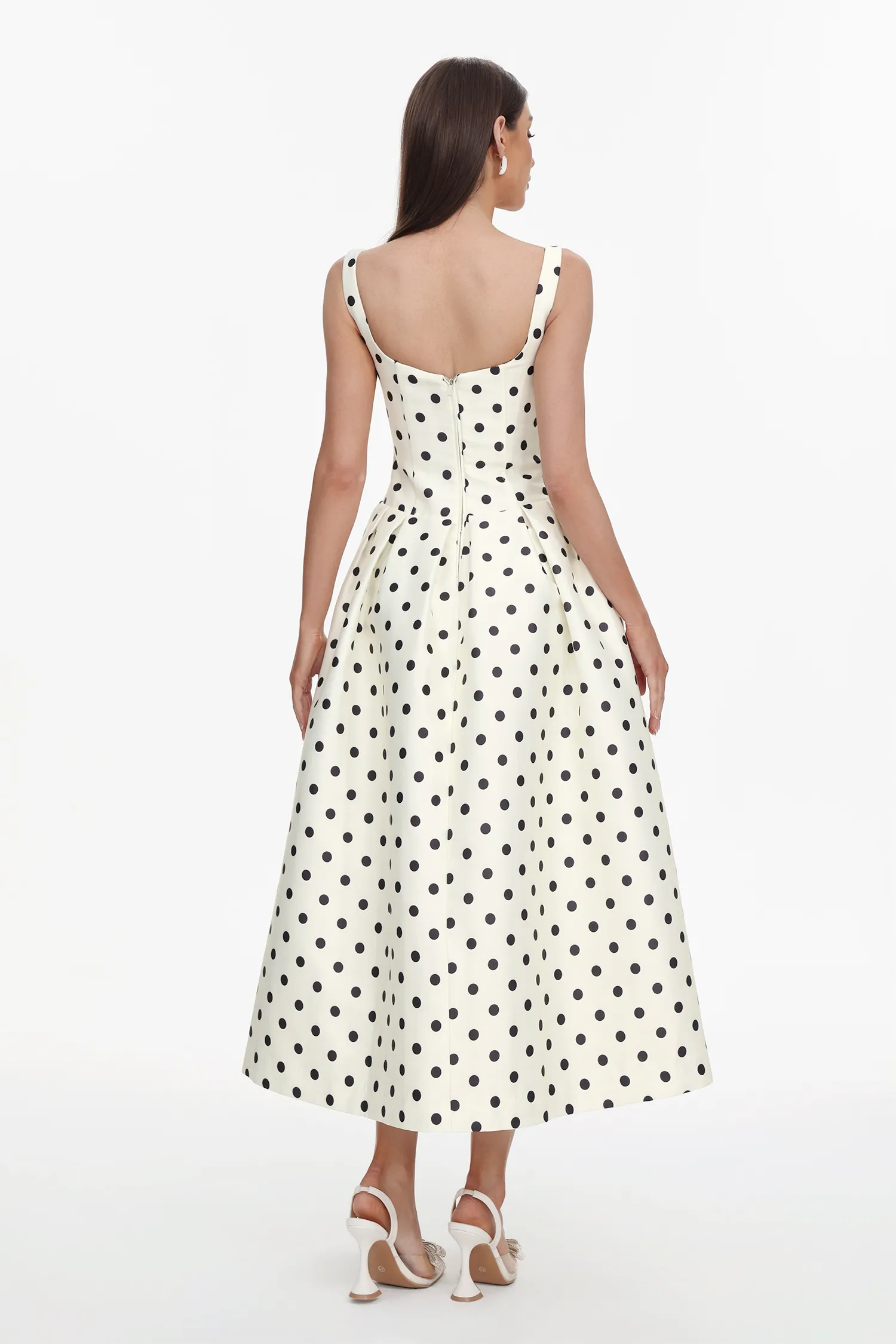 Zada Sleeveless Wave Point Maxi Dress