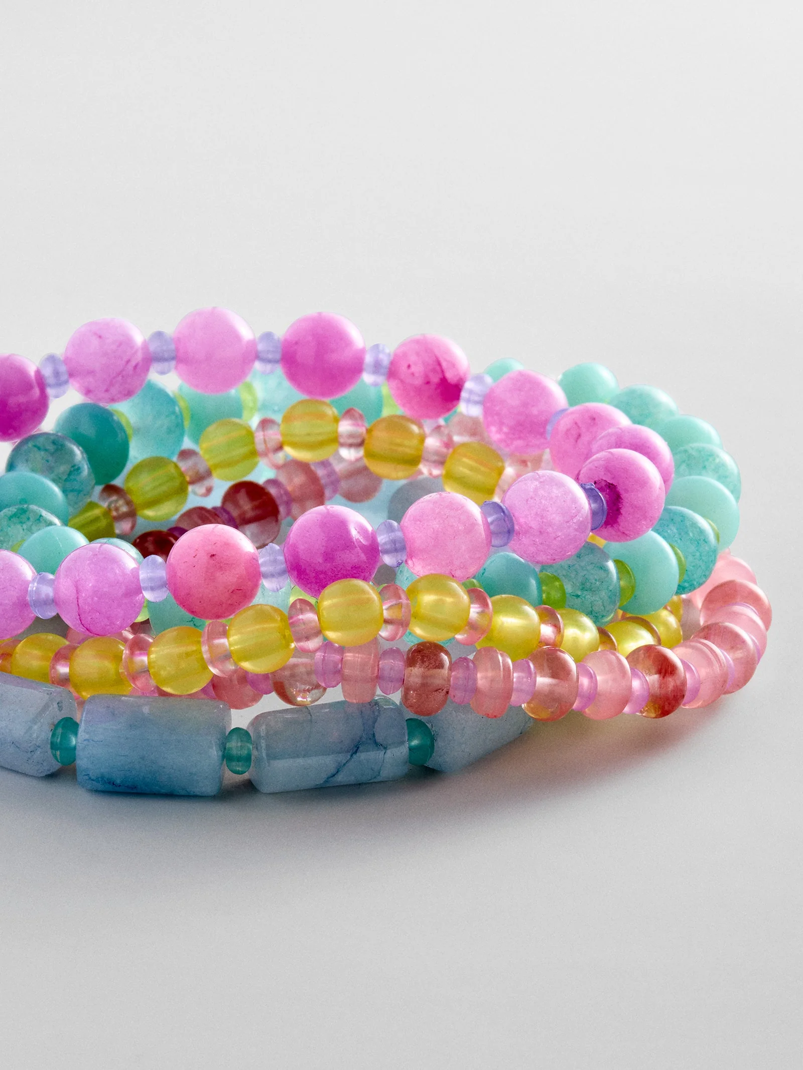 Darcy Semi-Precious Beaded Bracelet Set - Light Multi