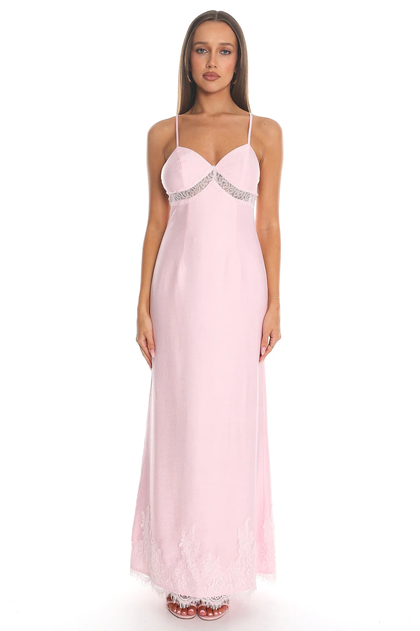 Soleil Lace Maxi Dress Light Pink