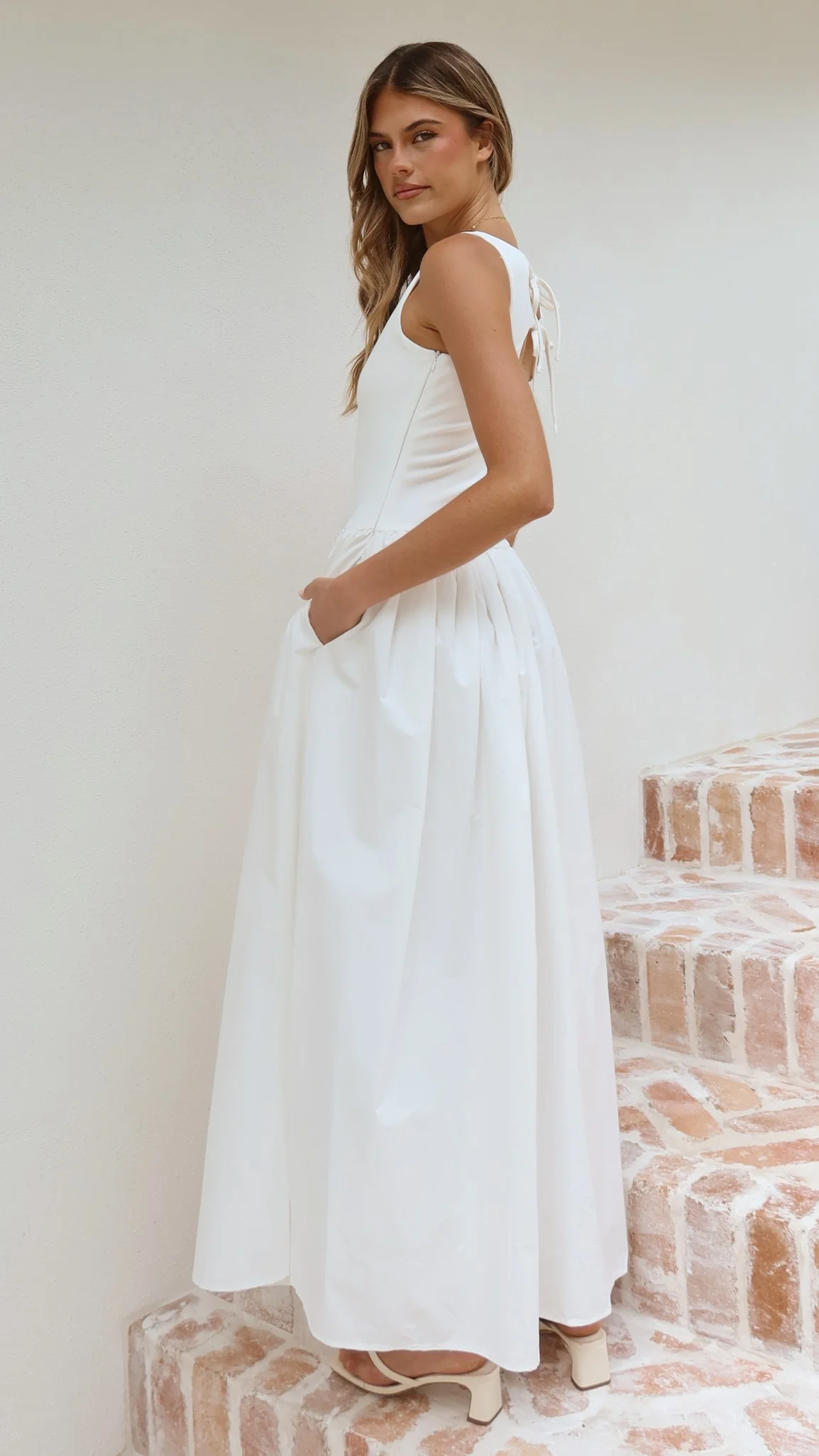 Alita Maxi Dress - White - luluinthesky