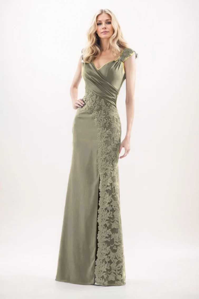 Sheath-Column Maxi Chiffon Mother Of The Bride Dress CM0275