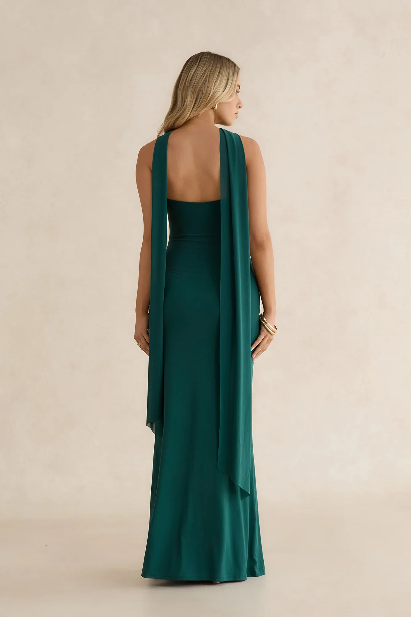 Day To Night Luxe Strapless Maxi Dress Green