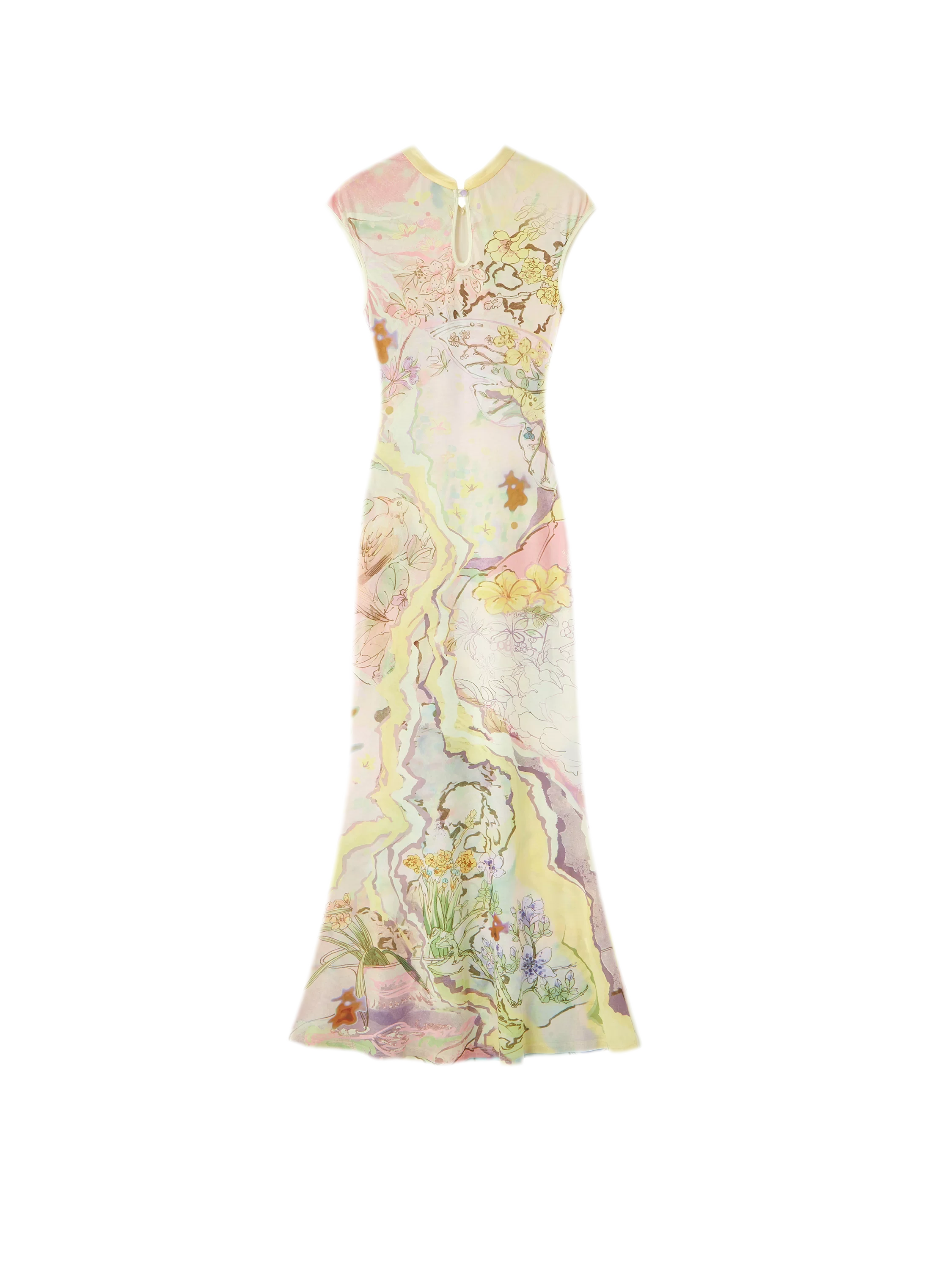 Draped Neck Fishtail Dress