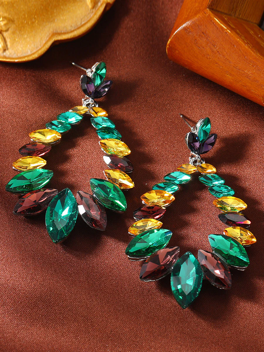 Geometric Rhine Stones Earrings Accessories