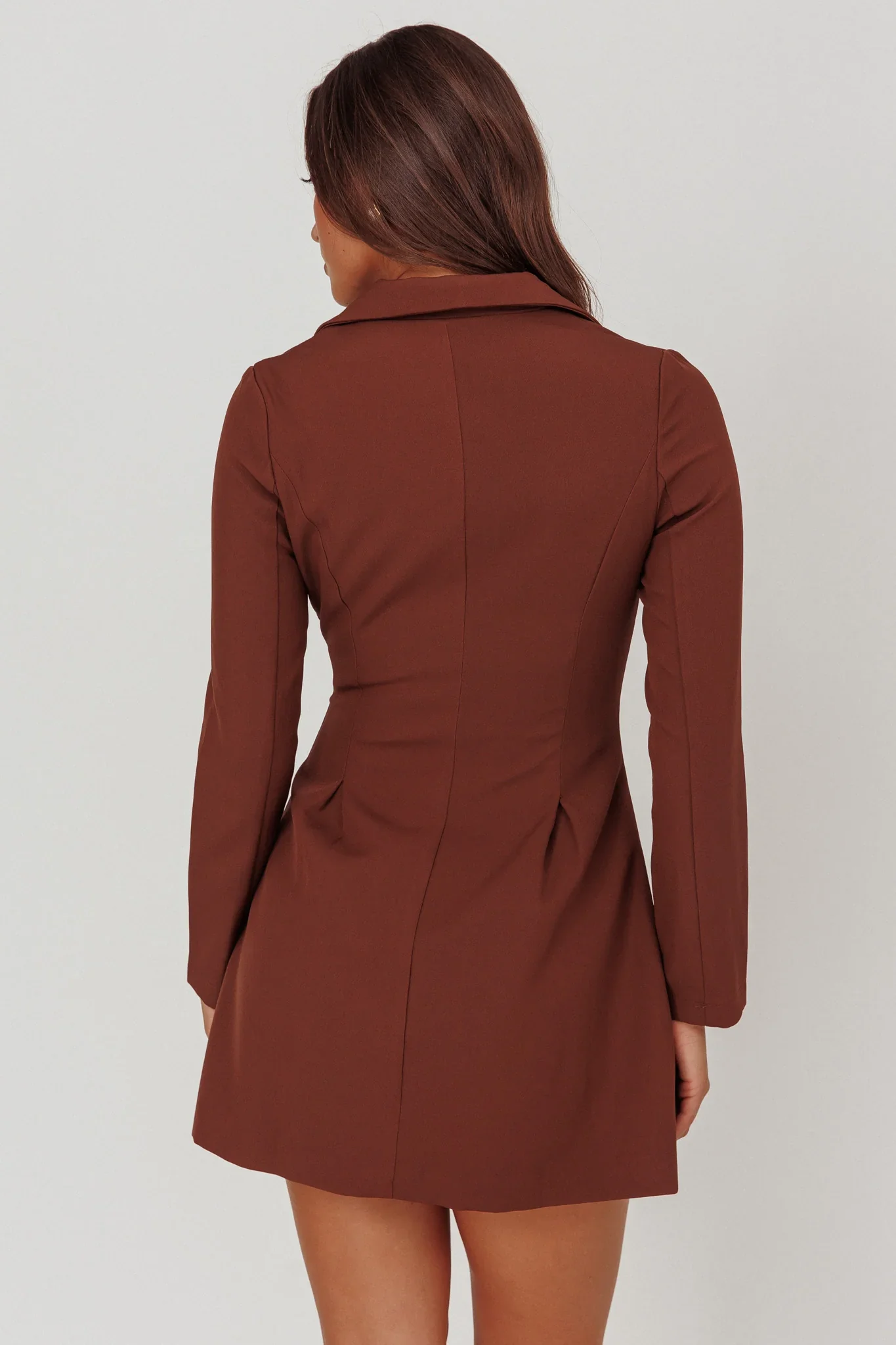 Austria Double Breasted Mini Dress Chocolate