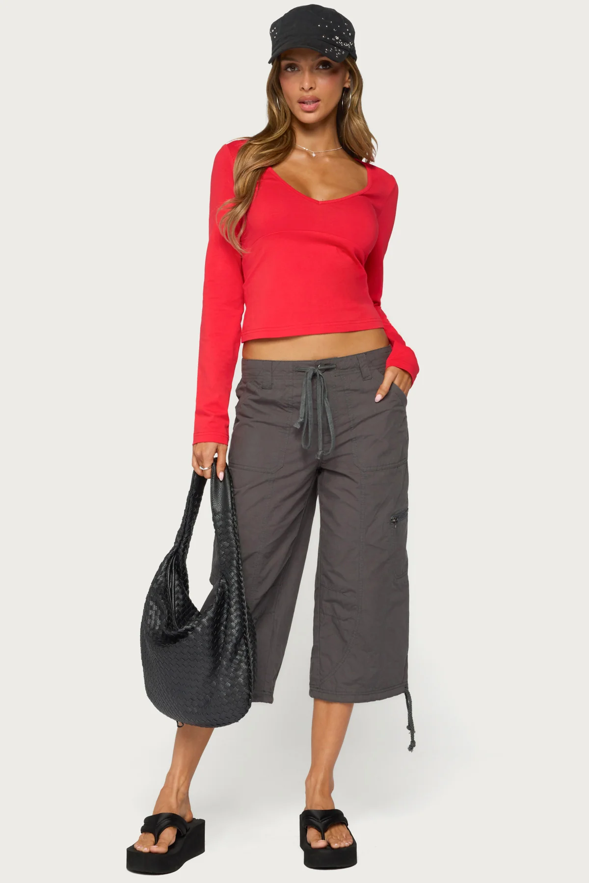 Feva V Neck Long Sleeve Top