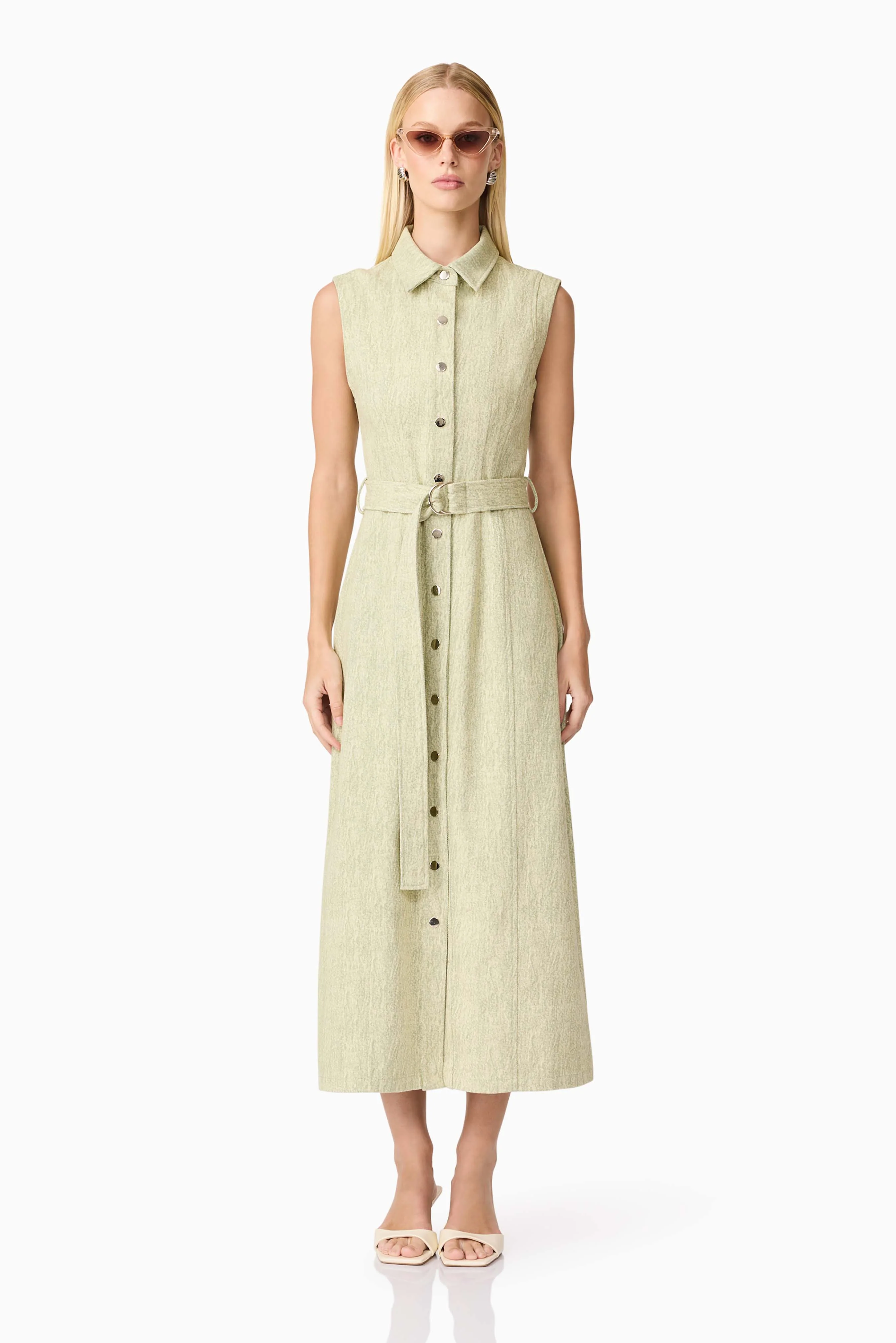 CURAAE Gretal Midi Dress in Green