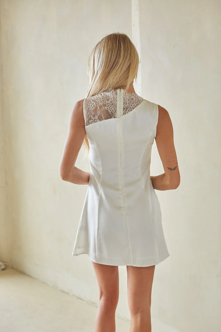 Carolina Lace Contrast Mini Dress