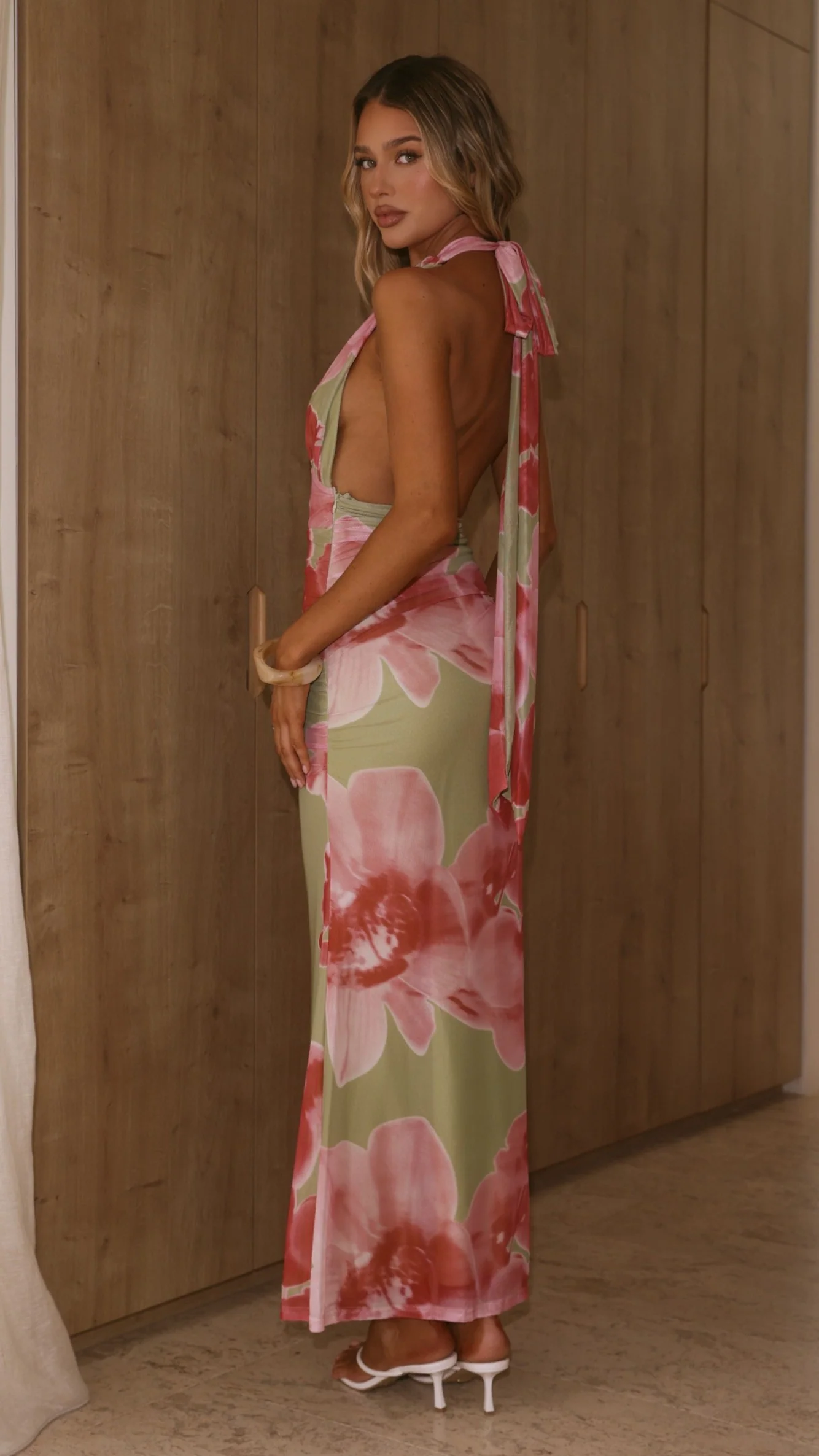 Dally Maxi Dress - Olive/Pink Floral