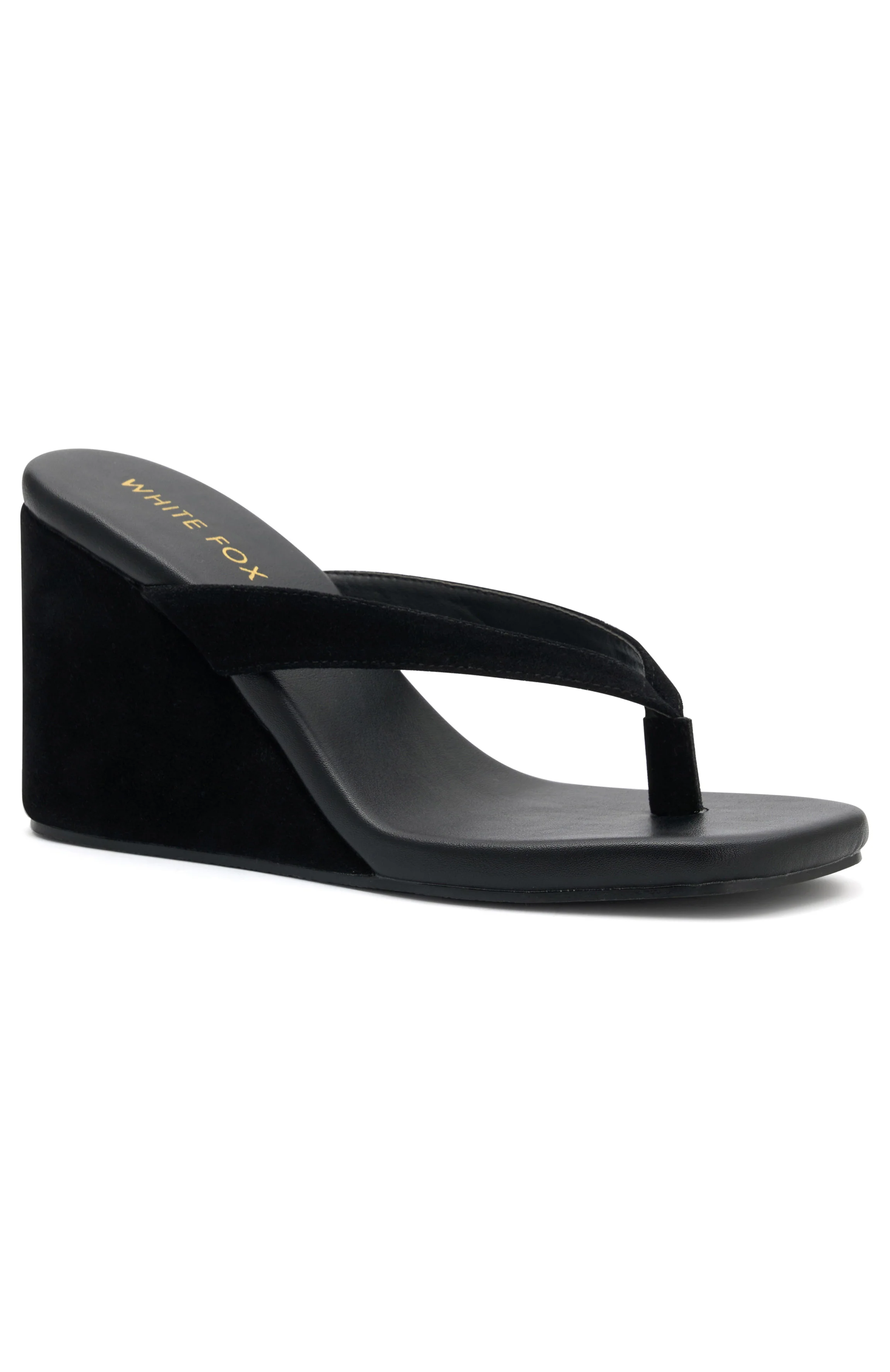 Grace Wedge Black Faux Suede