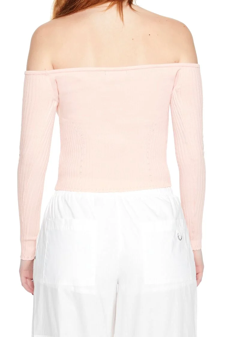 Off-the-Shoulder Sweater-Knit Top