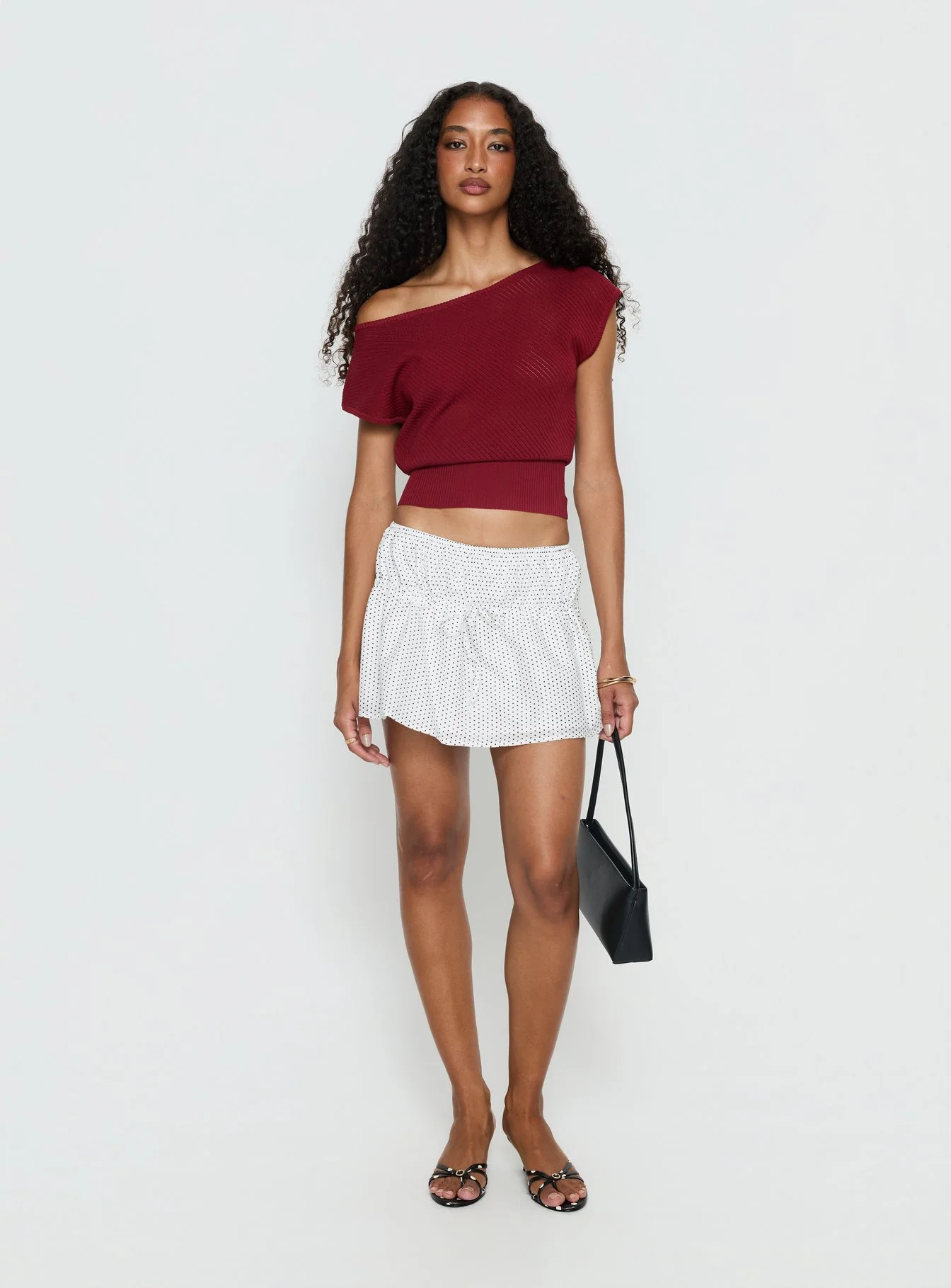 Cloud Tempo Boat Neck Cinched Knit Top Wine