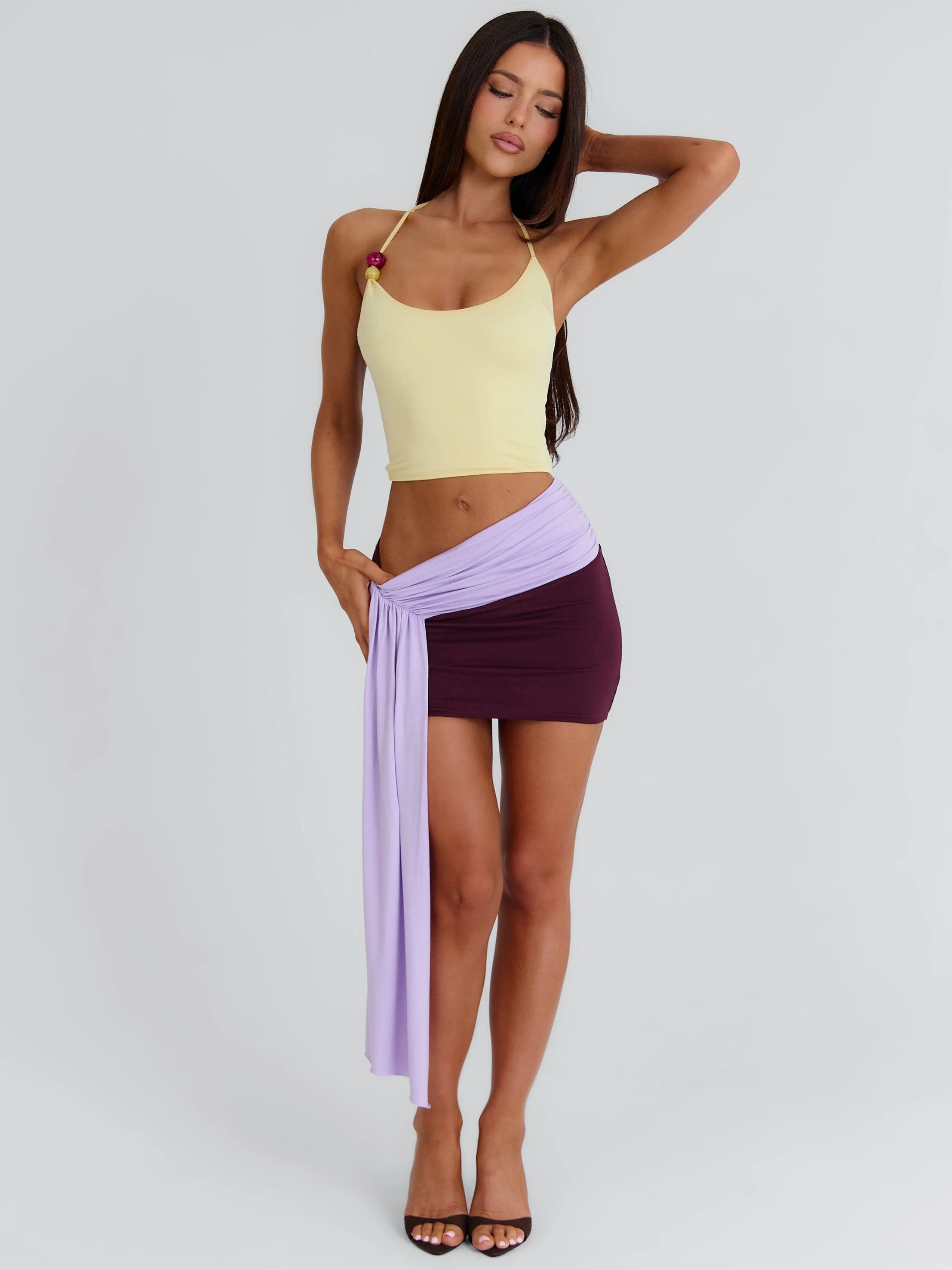 KENLEY MINI DRESS YELLOW AND PURPLE