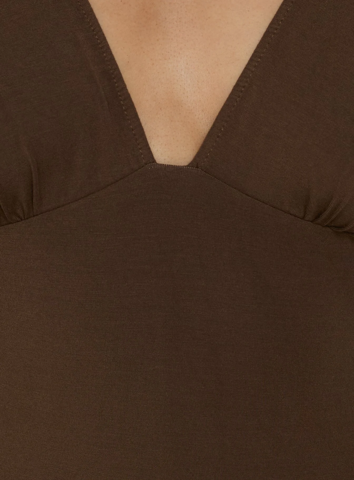 Yevenna Batwing Plunge Bodysuit Chocolate