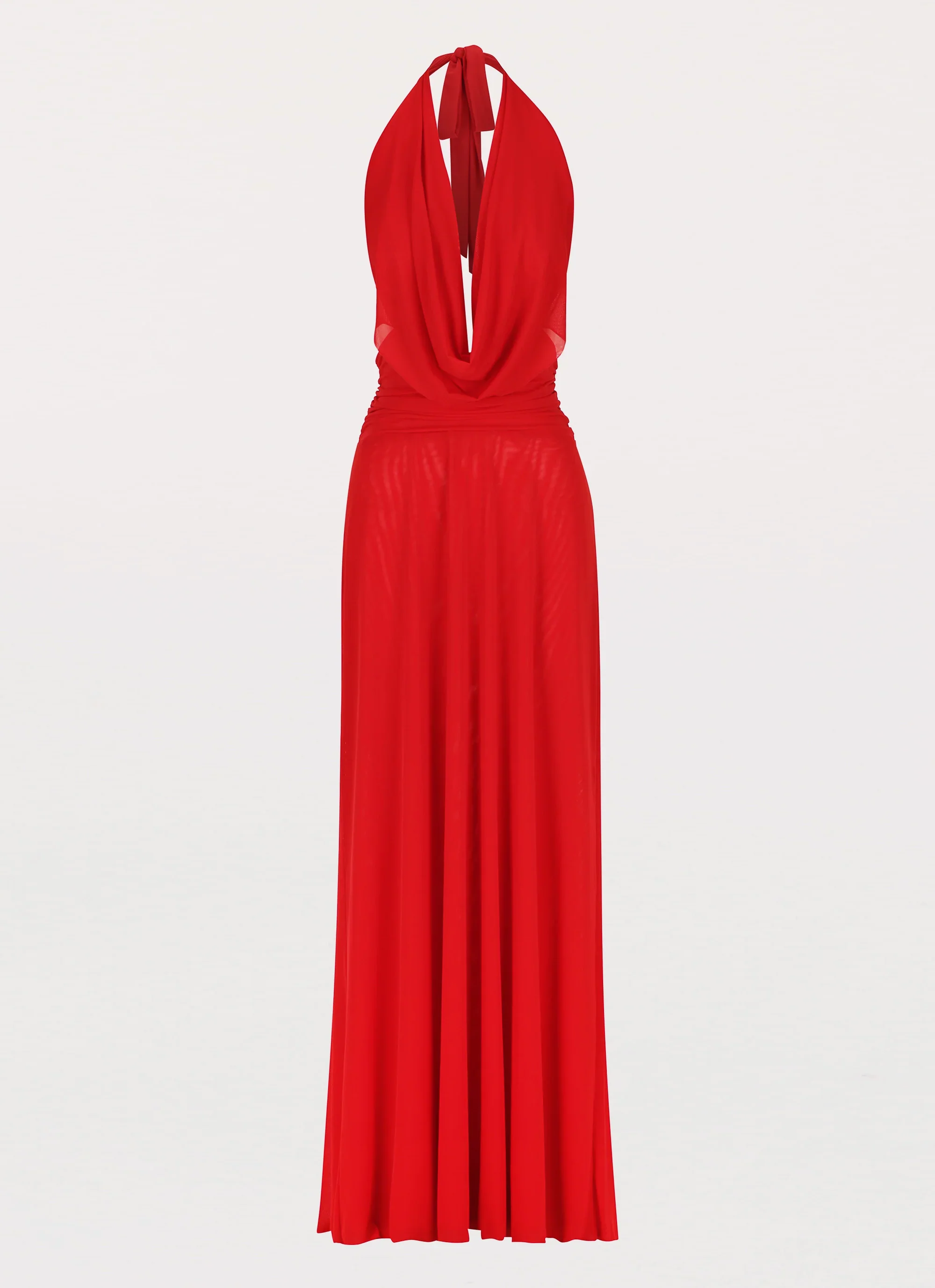 Elysia Mesh Maxi Dress - Cherry Red