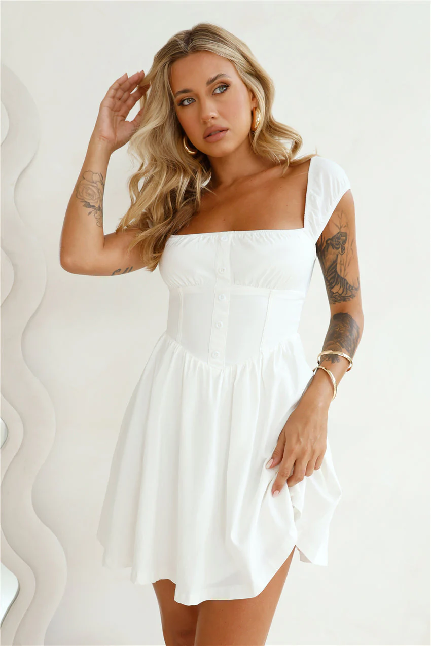 Daytime Pageant Mini Dress White - luluinthesky