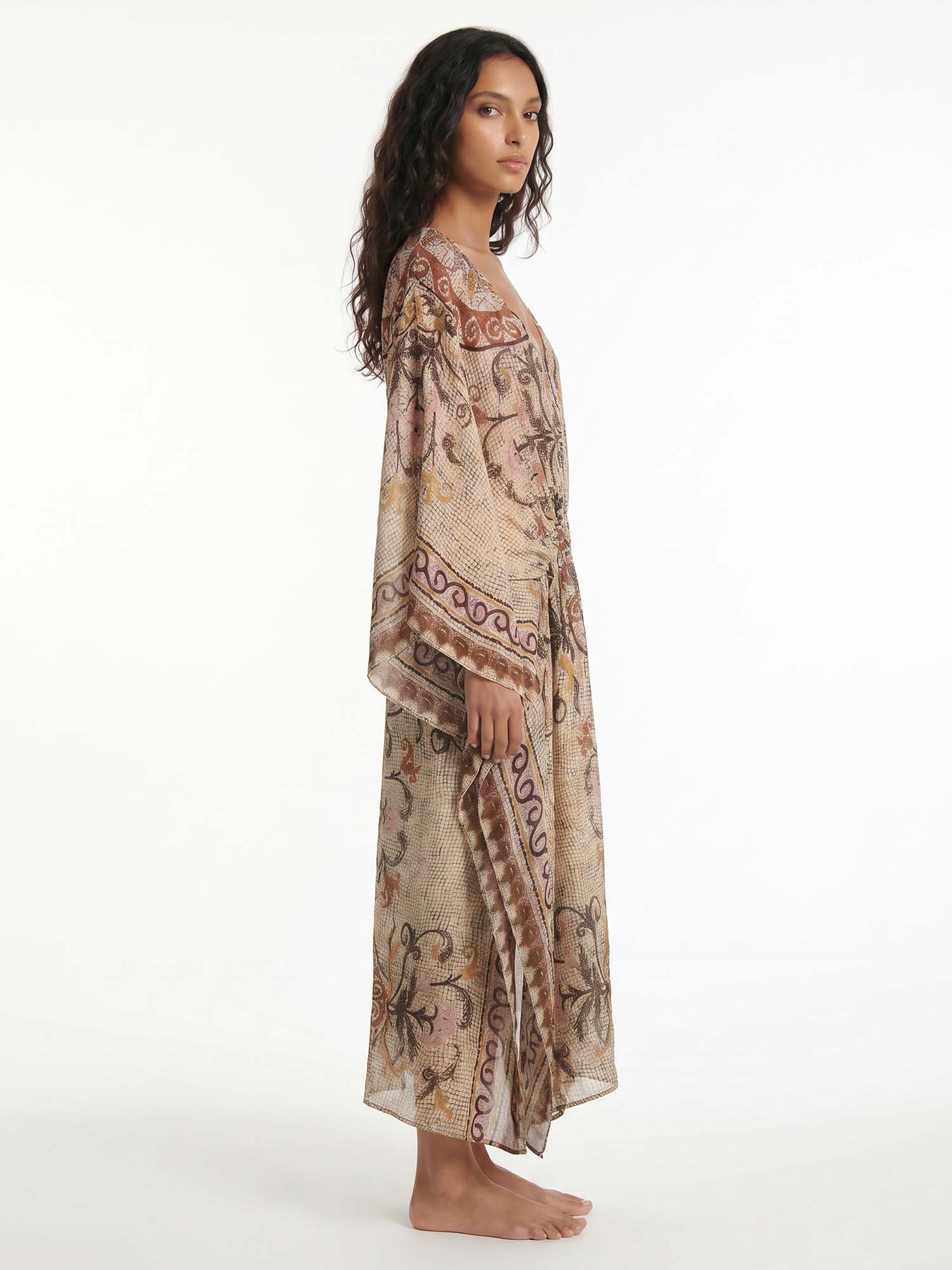 Desert Mirage Pattern Flow Maxi Dress