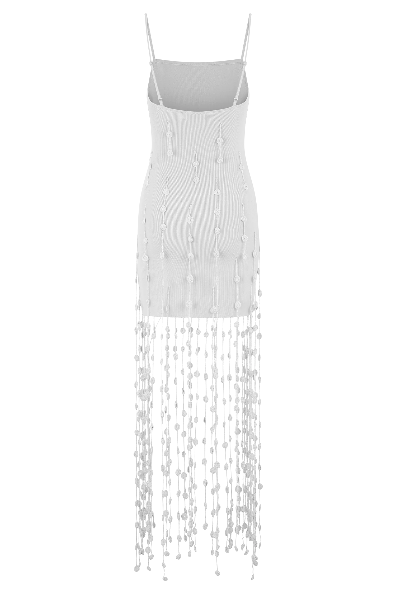 Tove Hand Knit Flower Mini Dress - White