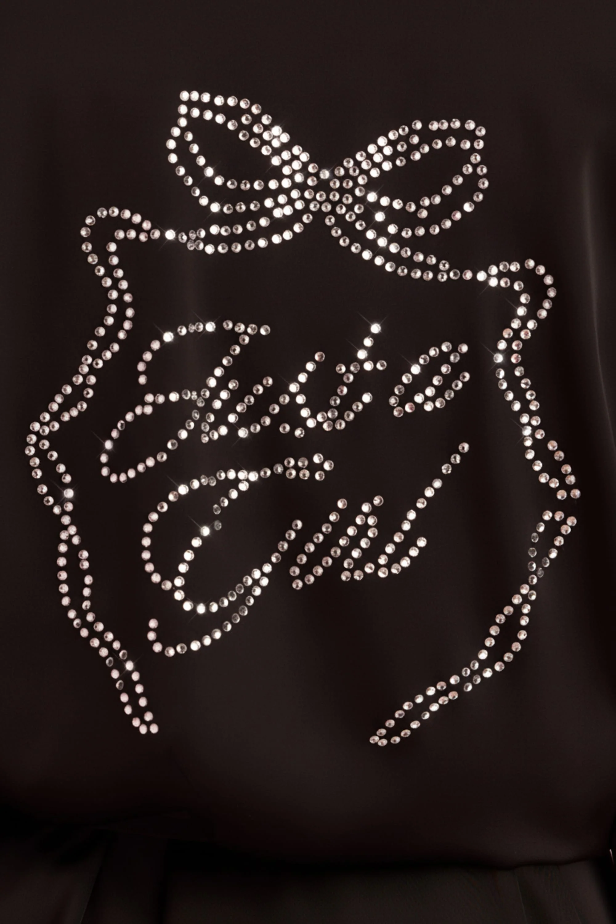 Embellished Loose-Fit Wrap-Over Robe in Black
