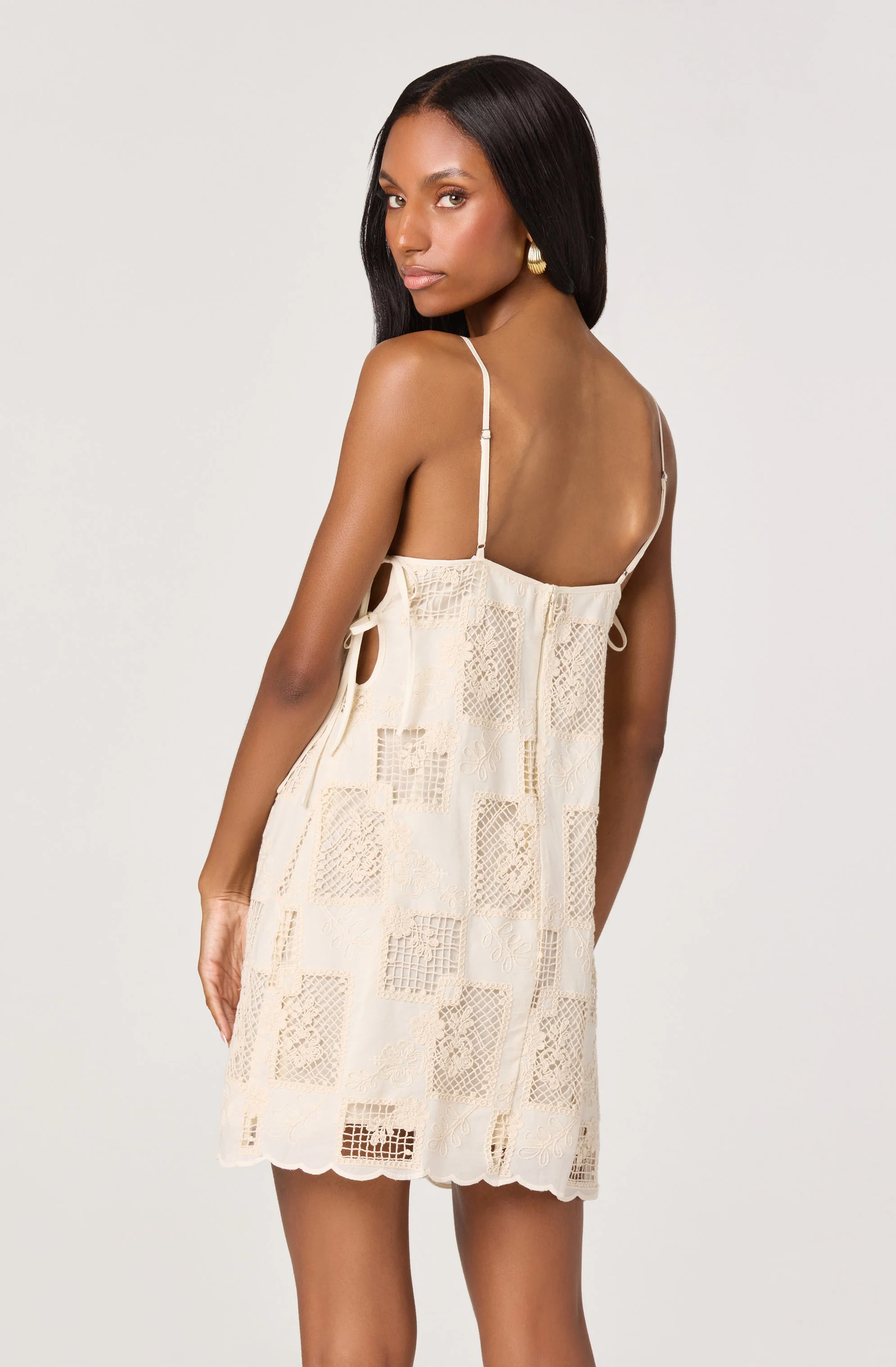 Samira Embroidered Eyelet Mini Dress