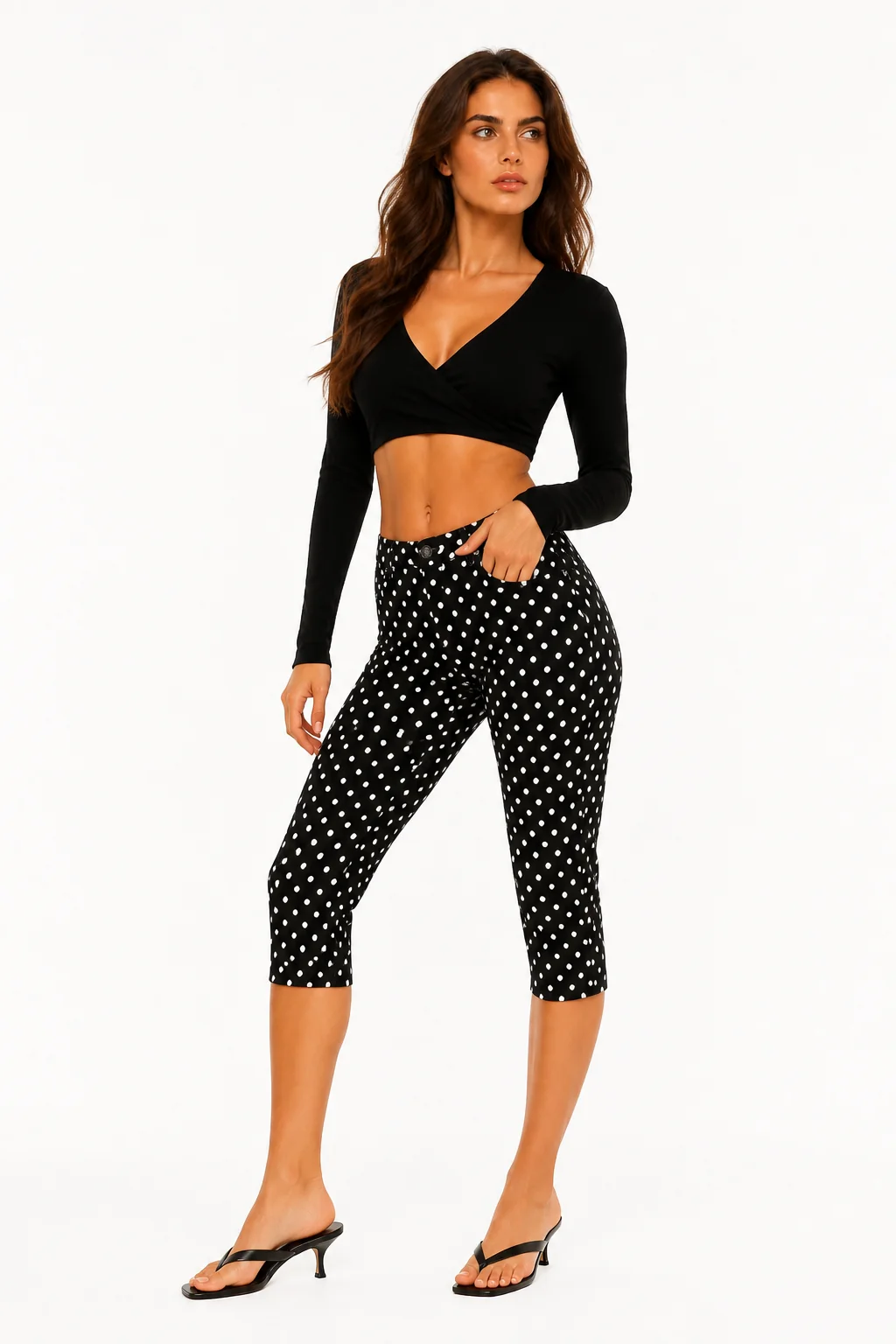 Surplice Crop Wrap Top