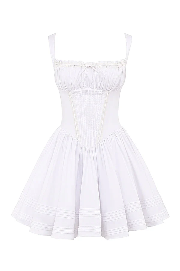 white cotton mini dress