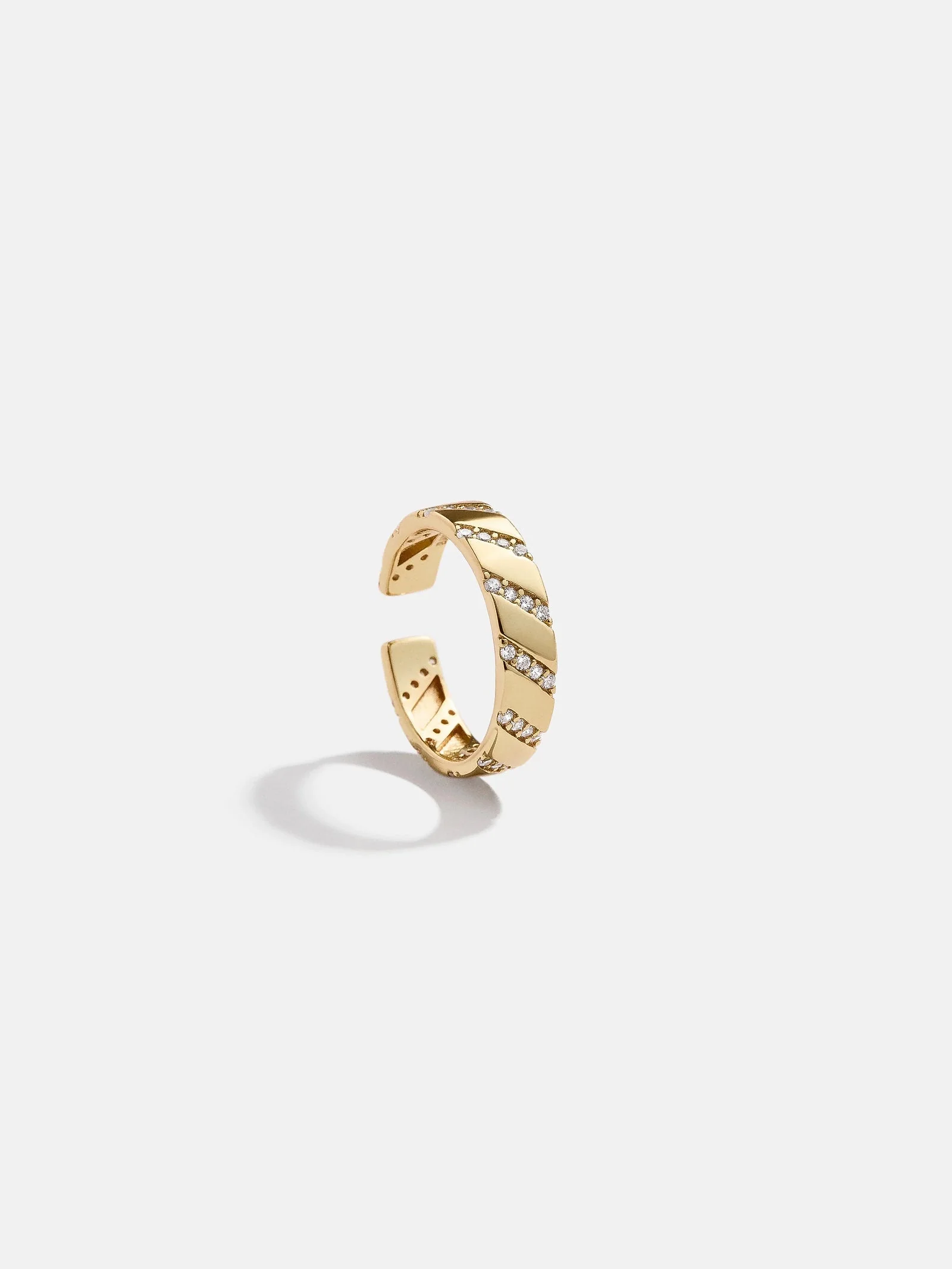 Shay 18K Gold Ear Cuff - Gold/Pavé