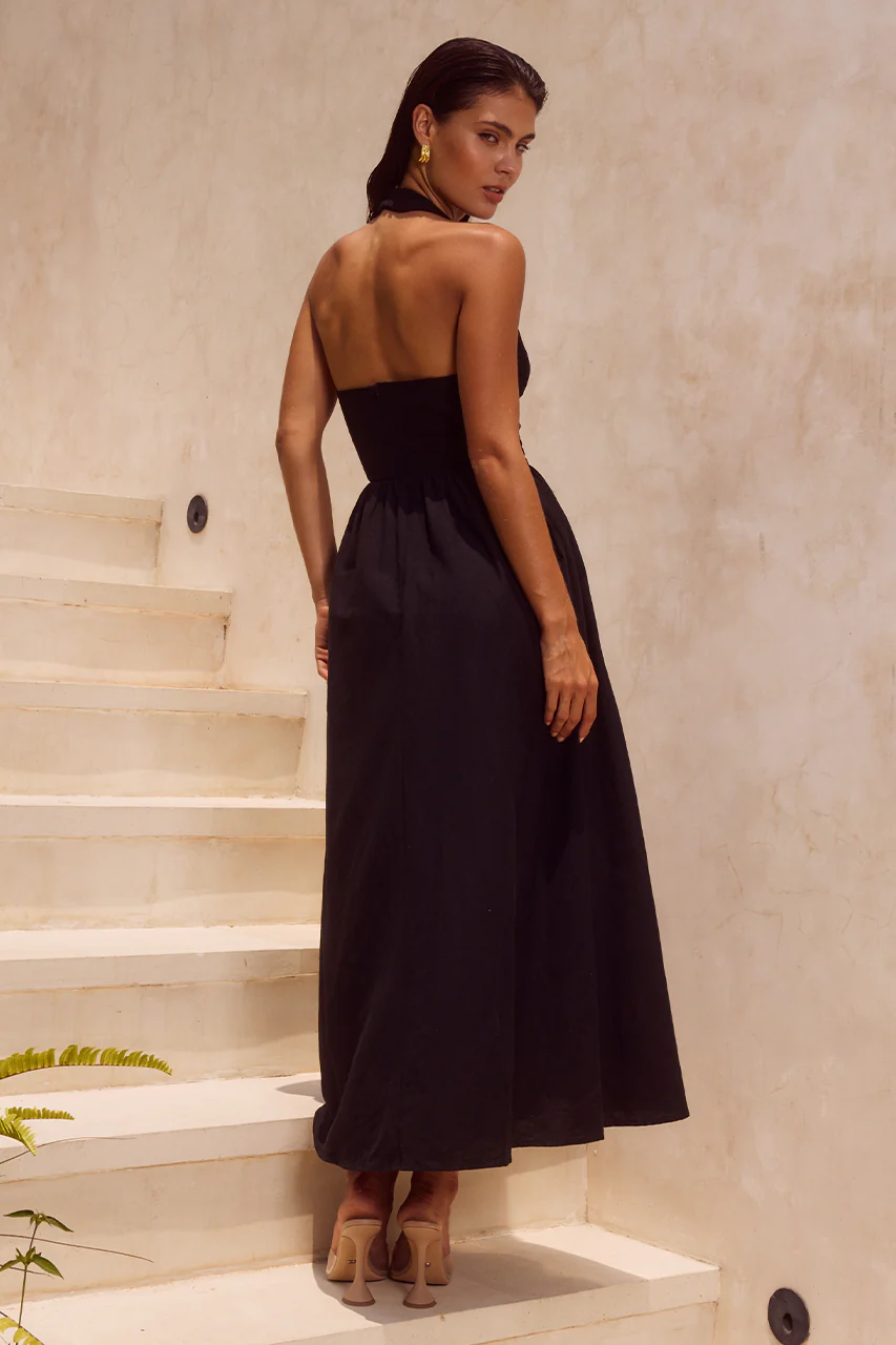 HENRIETTA MIDI DRESS - BLACK