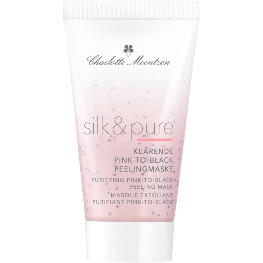 Charlotte Meentzen Silk & Pure Oczyszczająca różowo-czarna maska peelingująca