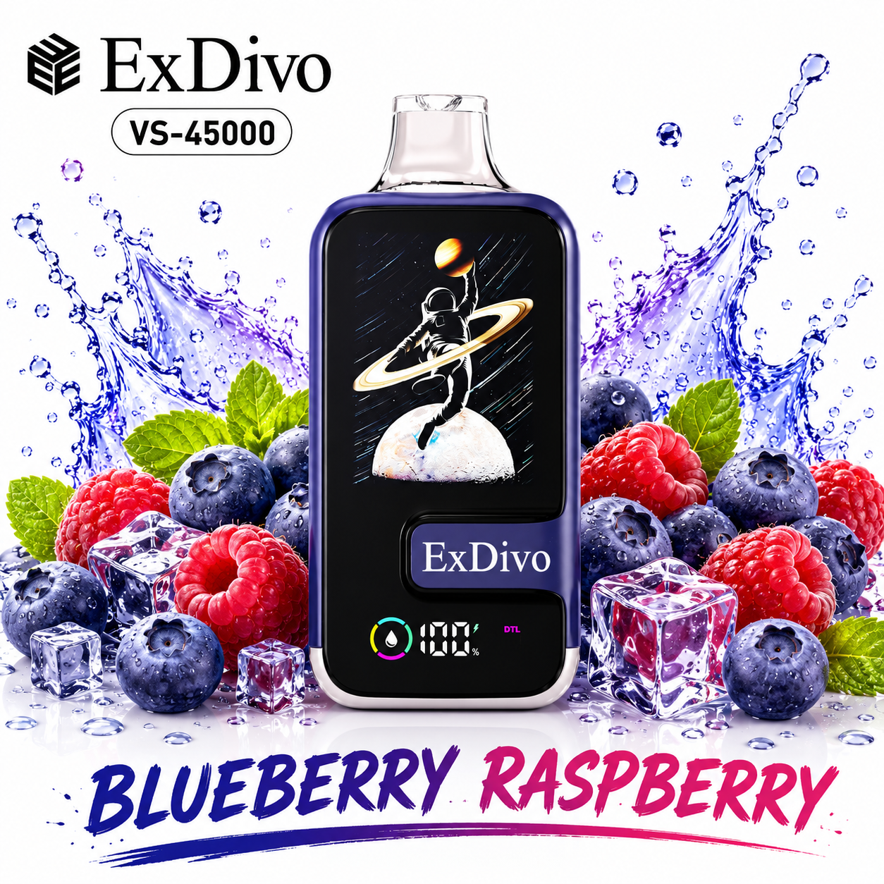 BLUEBERRY RASPBERRY - ExDivo SPACE 45K Disposable Vape