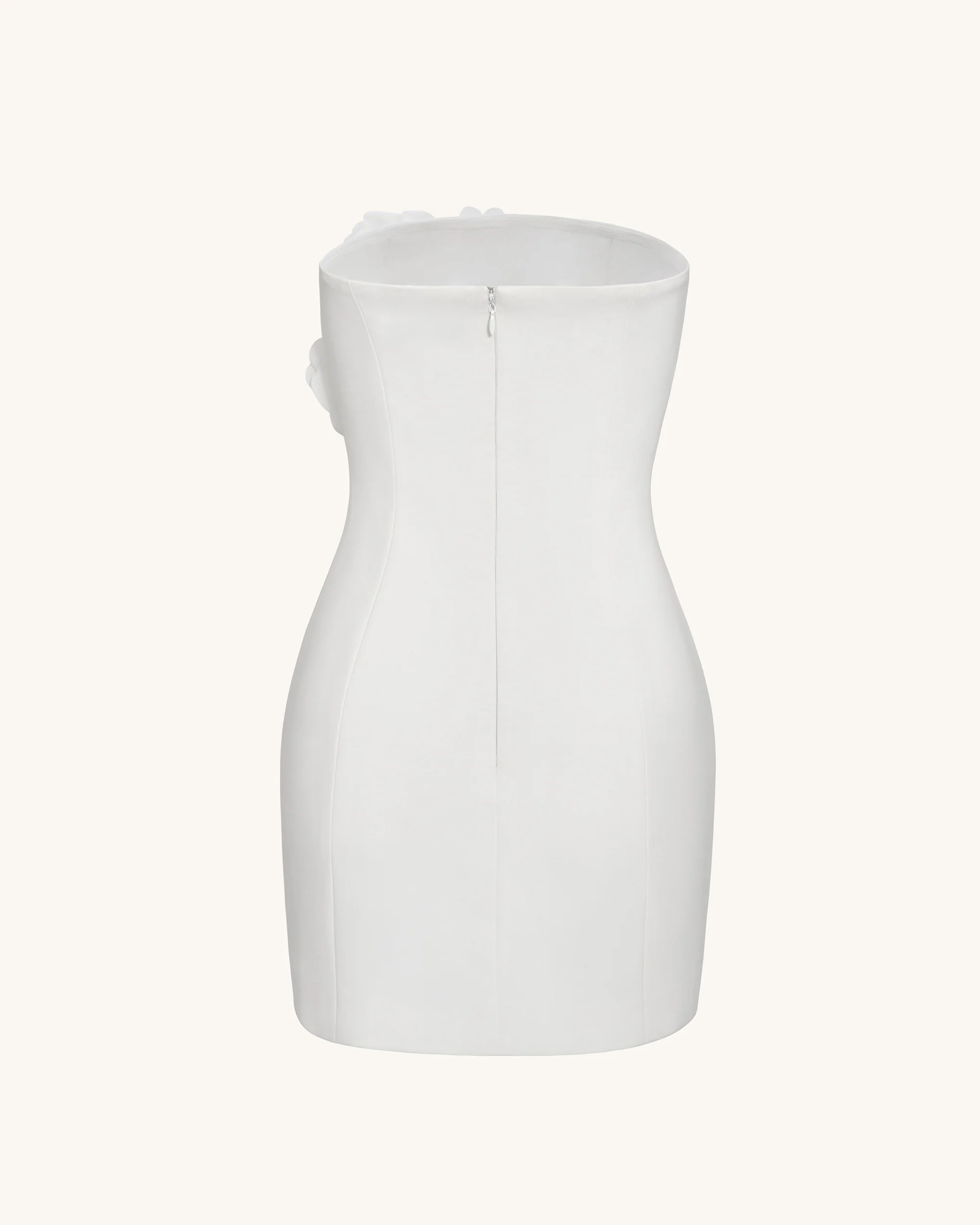 Blossoming Elegance Strapless Dress - White - FASHION NOB