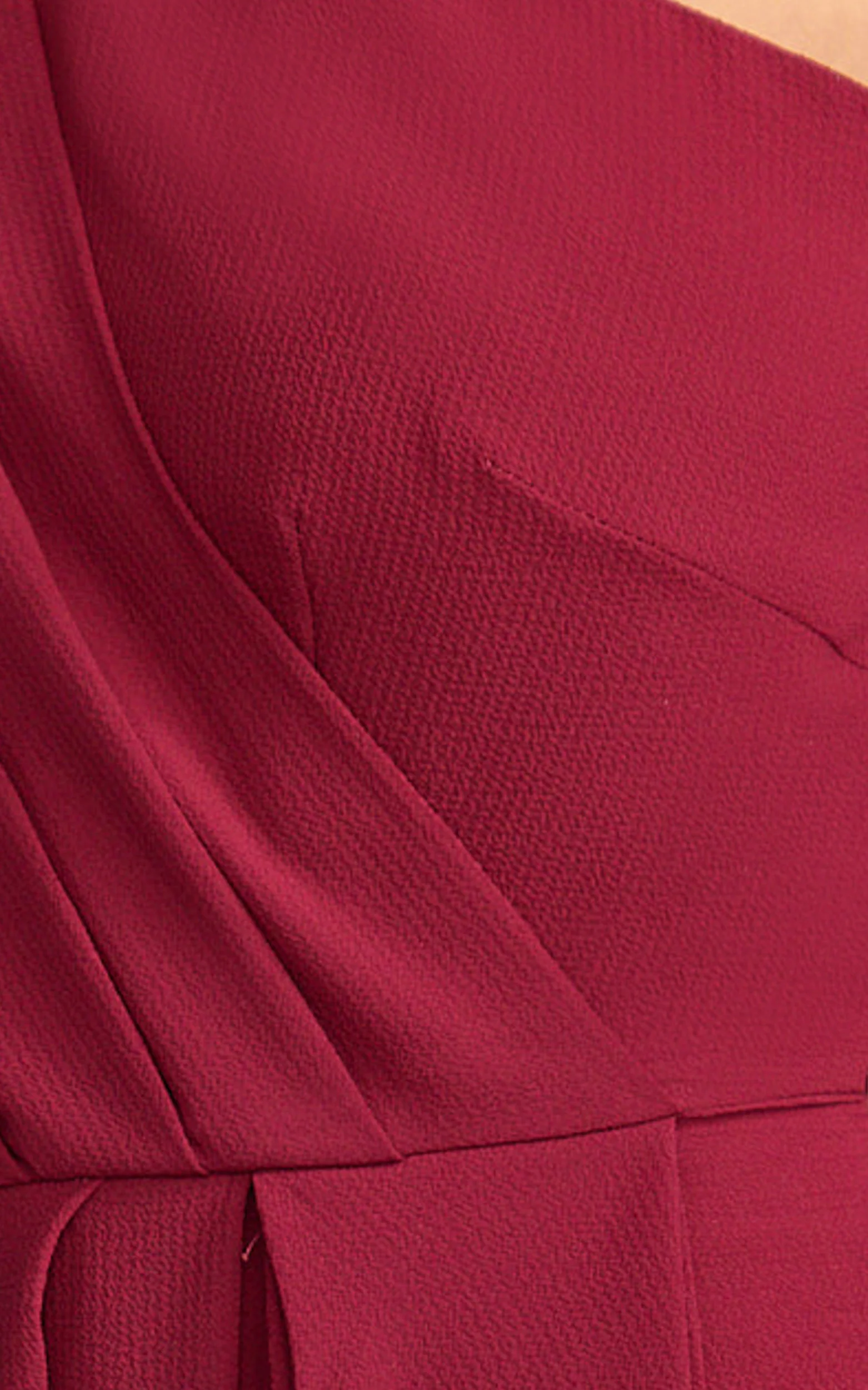 Namaari Midi Dress - Faux Wrap One Shoulder Dress in Wine