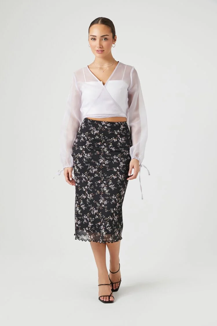 Sheer Organza Wrap Top