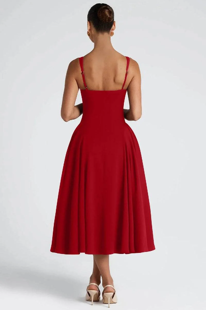 A-Line Midi Polyester Formal Wedding Guest Dresses B0F6JWWP8W