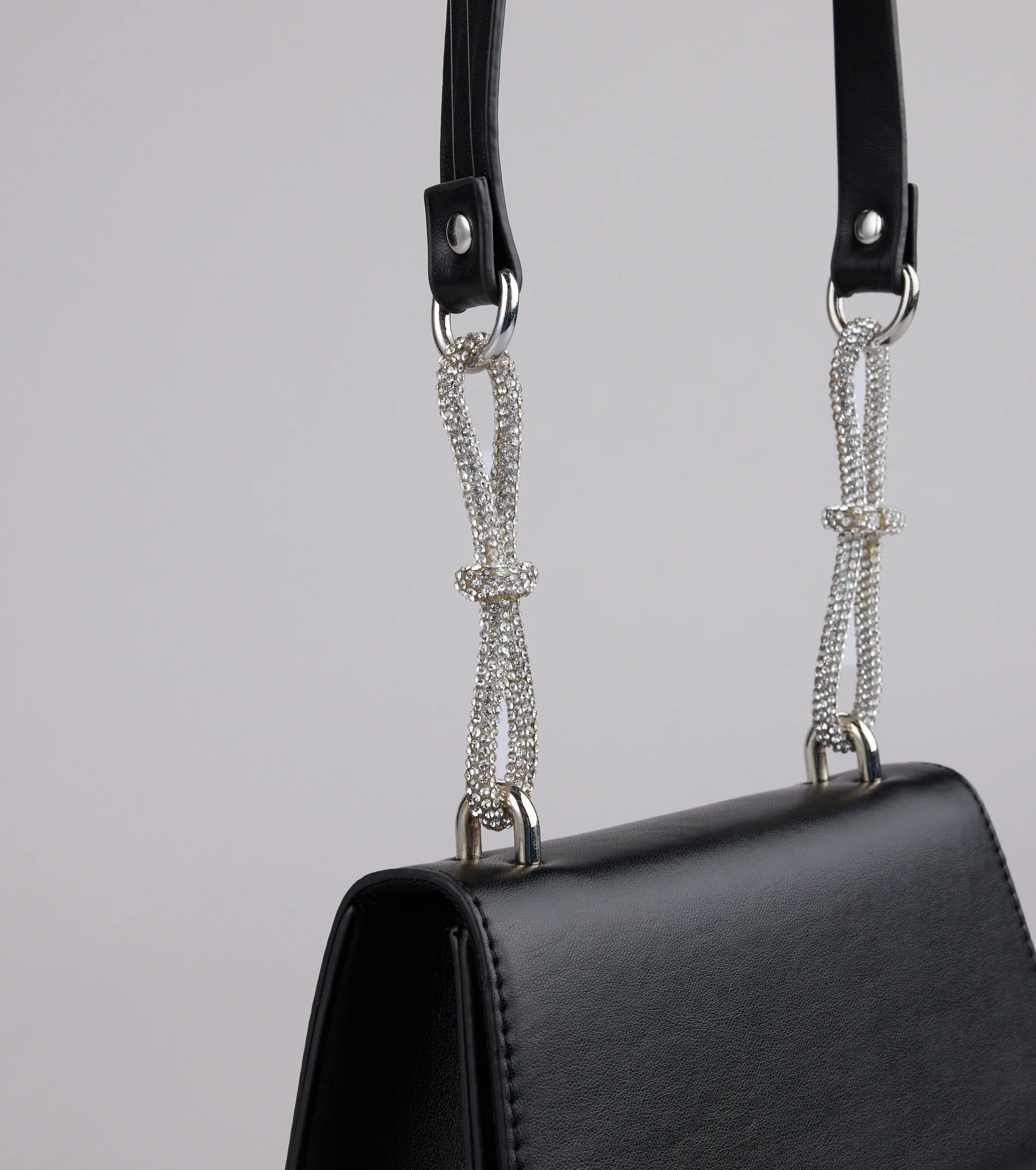 Quiet Glamour Rhinestone Bow Mini Bag
