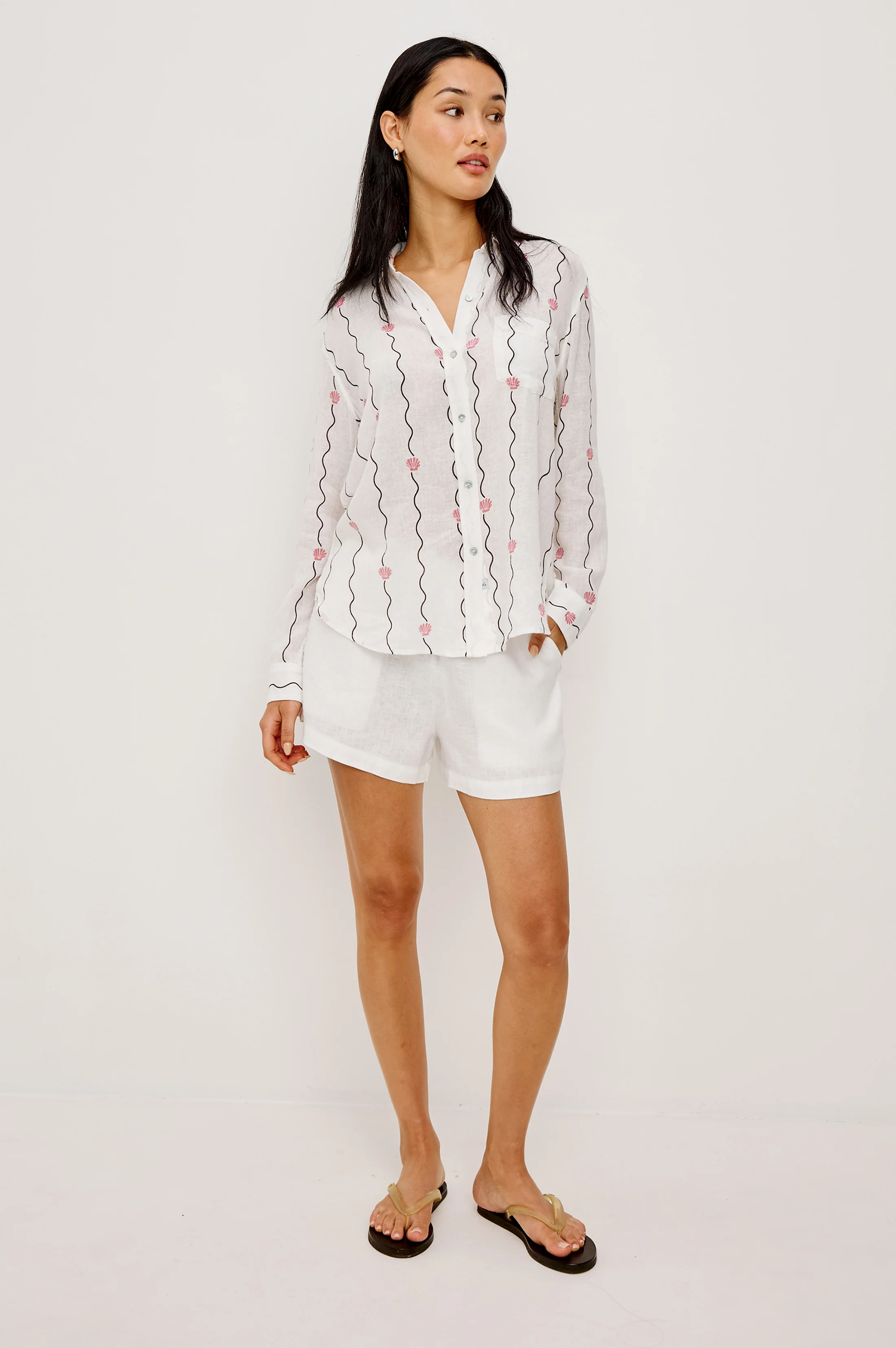 Charli Shirt - Striped Seashells