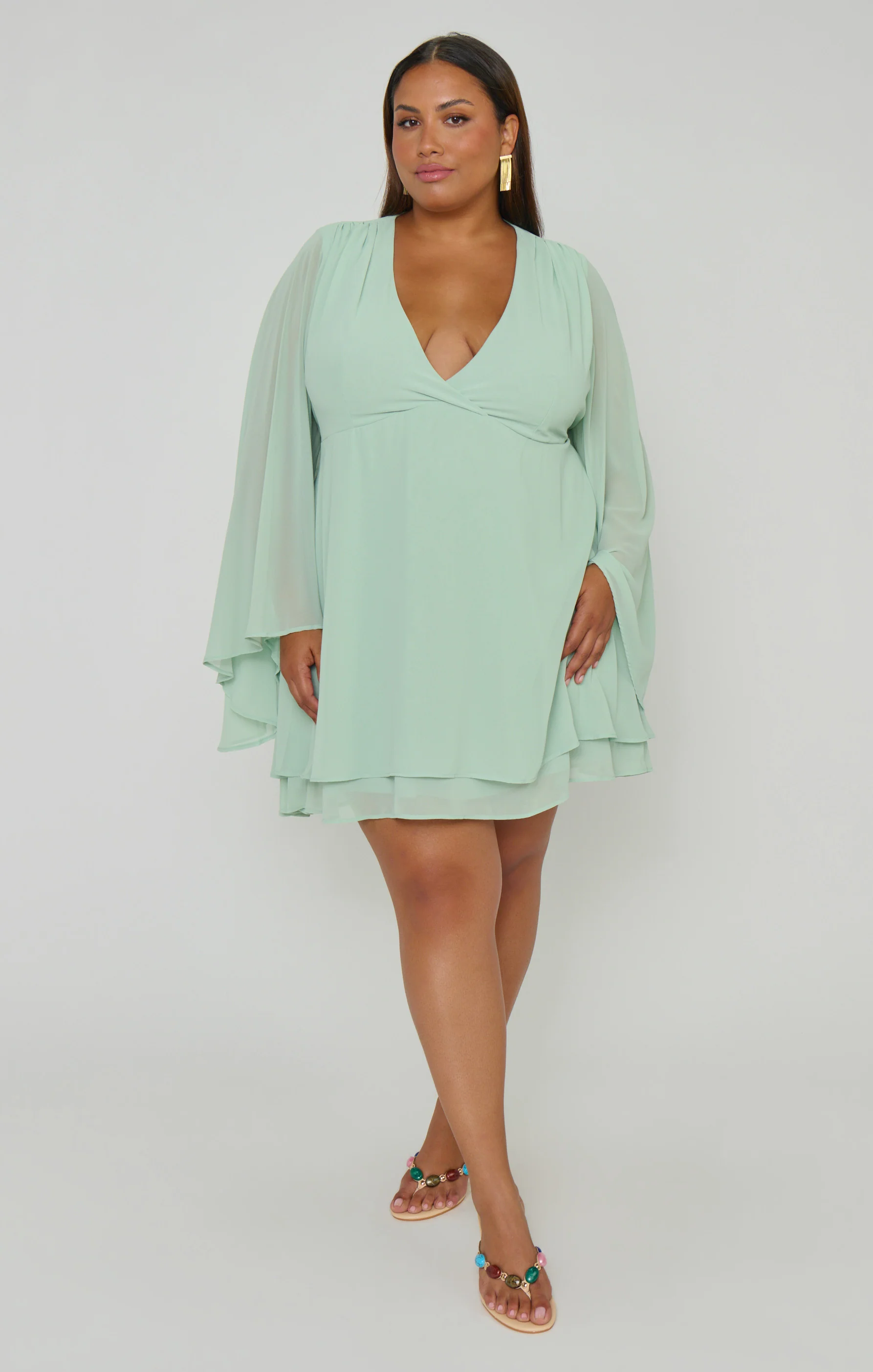 Robin Mini Dress ~ Sage Chiffon