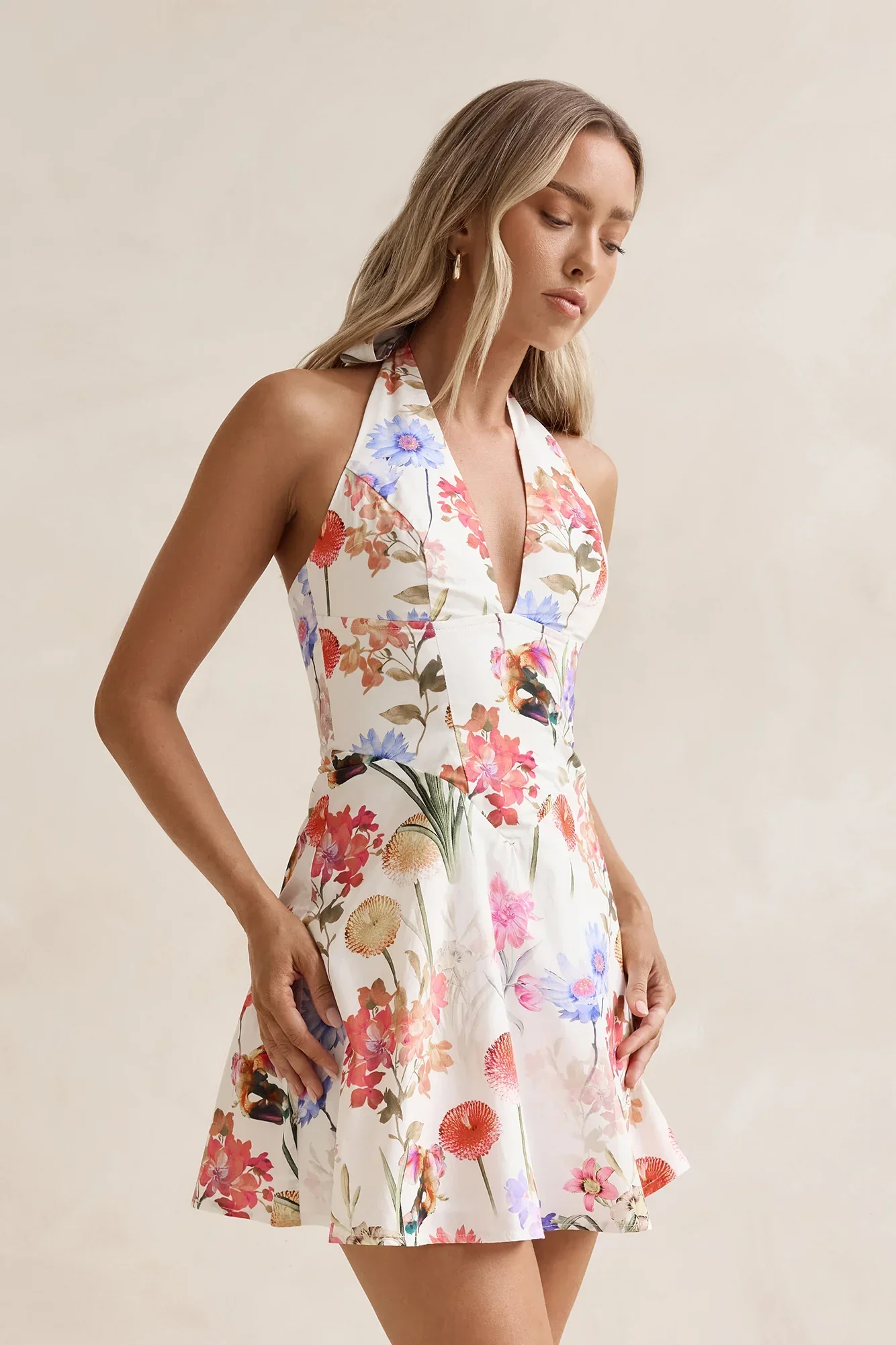 Wildflowers Halter Mini Dress Multi