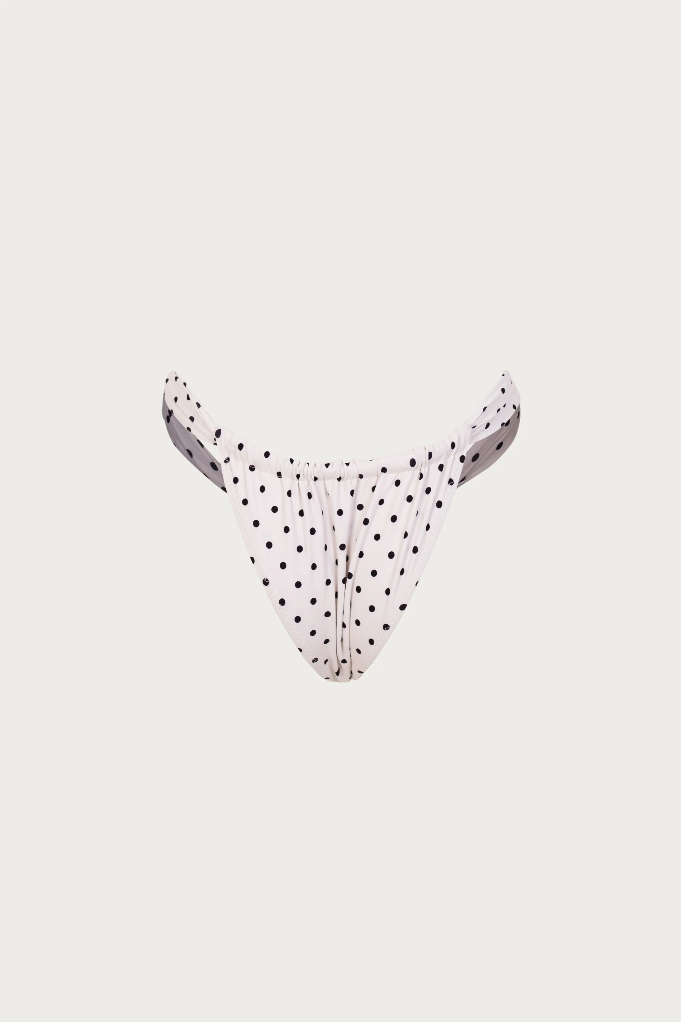 Ruched Bottom (Cream Black Polka Dot) - luluinthesky
