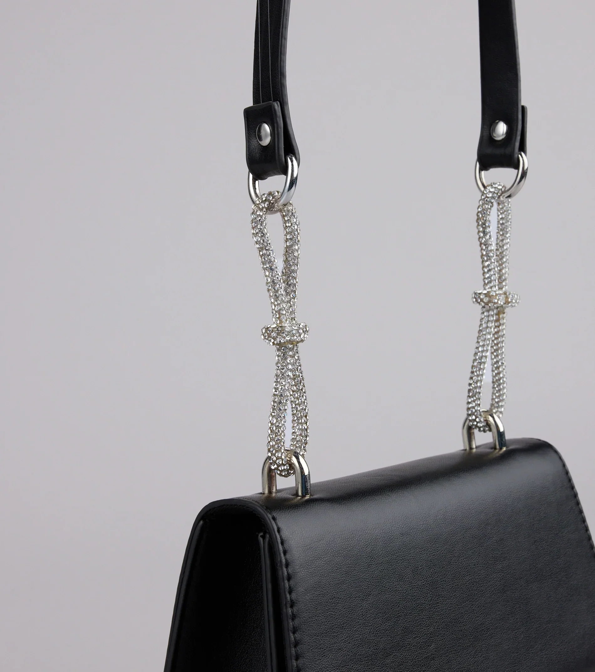 Quiet Glamour Rhinestone Bow Mini Bag