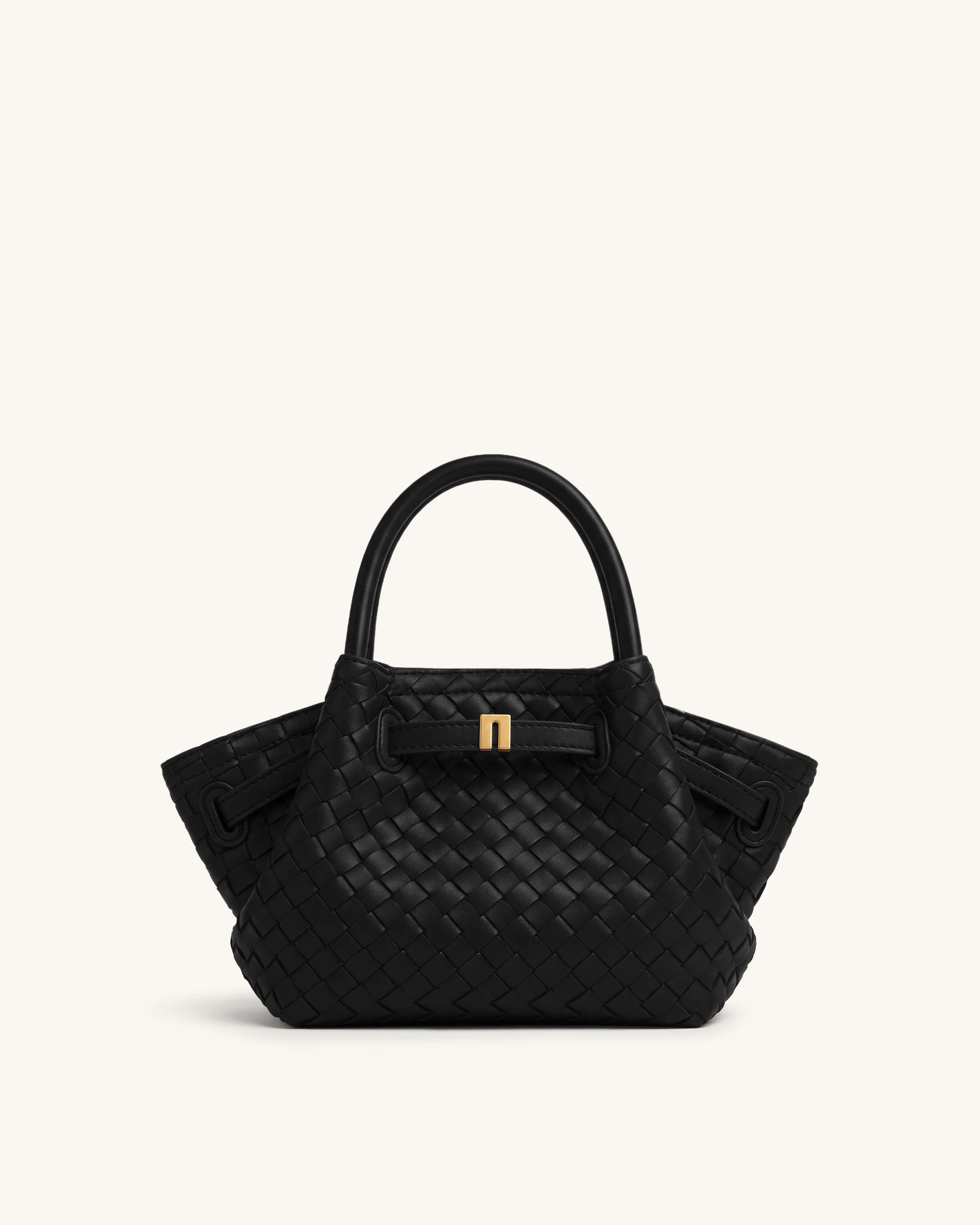 Hana Mini Weave Tote Bag - Black